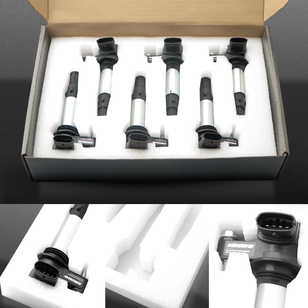 Micro Juego de 6 bobinas de encendido para Cadillac CTS STS SRX Chevy Traverse Buick Enclave LaCrosse Rendezvous Saab 9-3 GMC Acadia Saturn Outlook