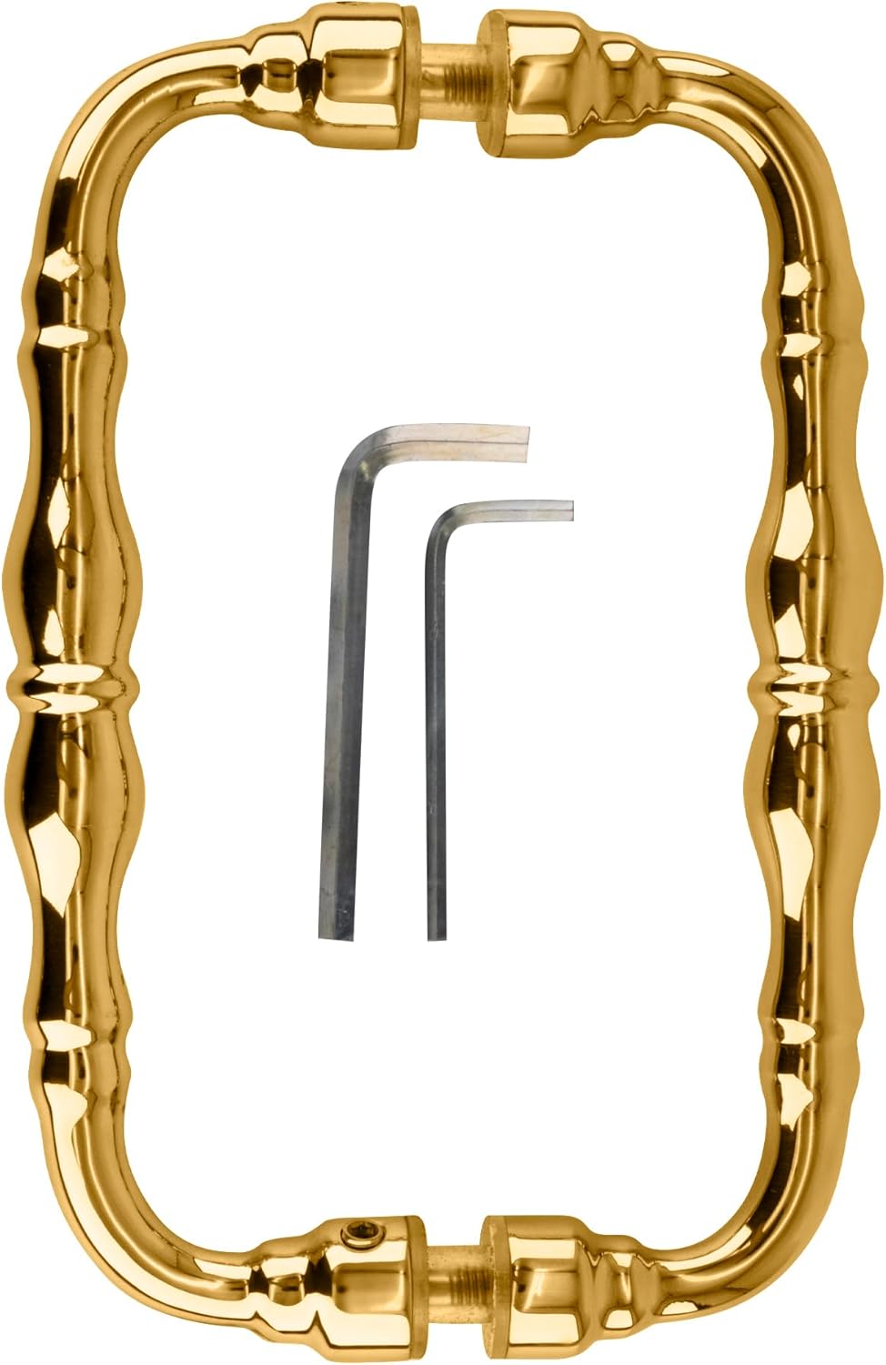 BRIXWELL HT-6BTB-PB – Manija de puerta de ducha de 6 pulgadas de centro a centro, serie tradicional, montaje posterior a trasero, latón pulido