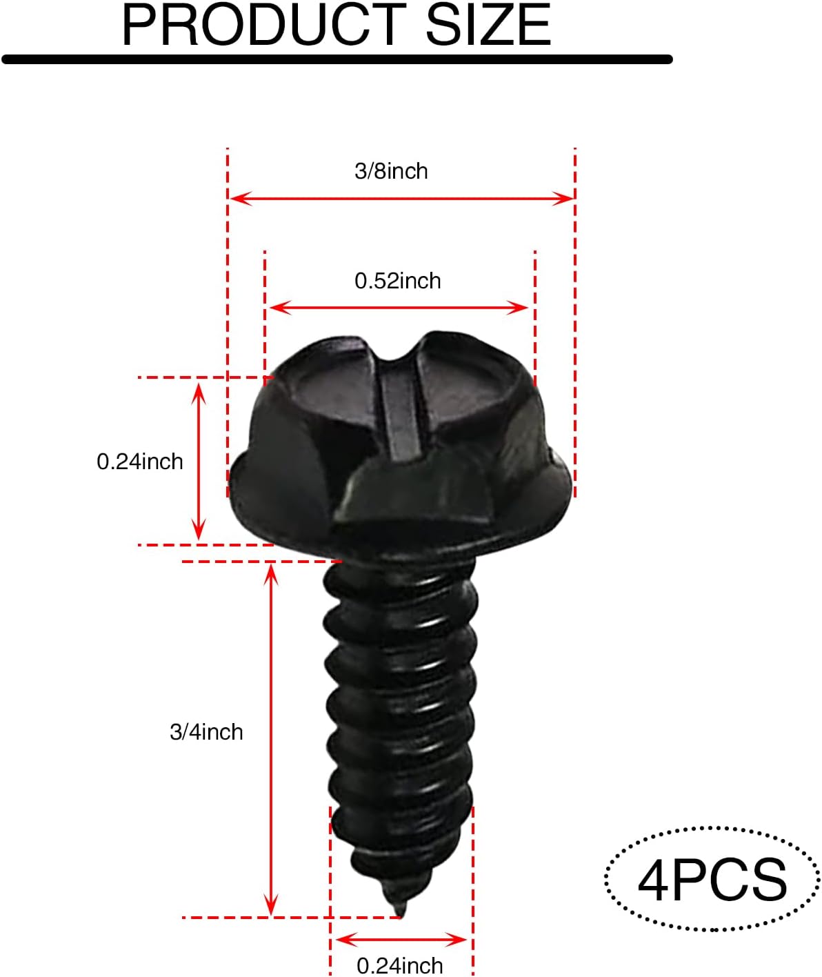 4 tornillos para matrícula de automóvil, tornillos de acero inoxidable, pernos de matrícula de vehículos, kit de cierre de tornillo automotriz,
