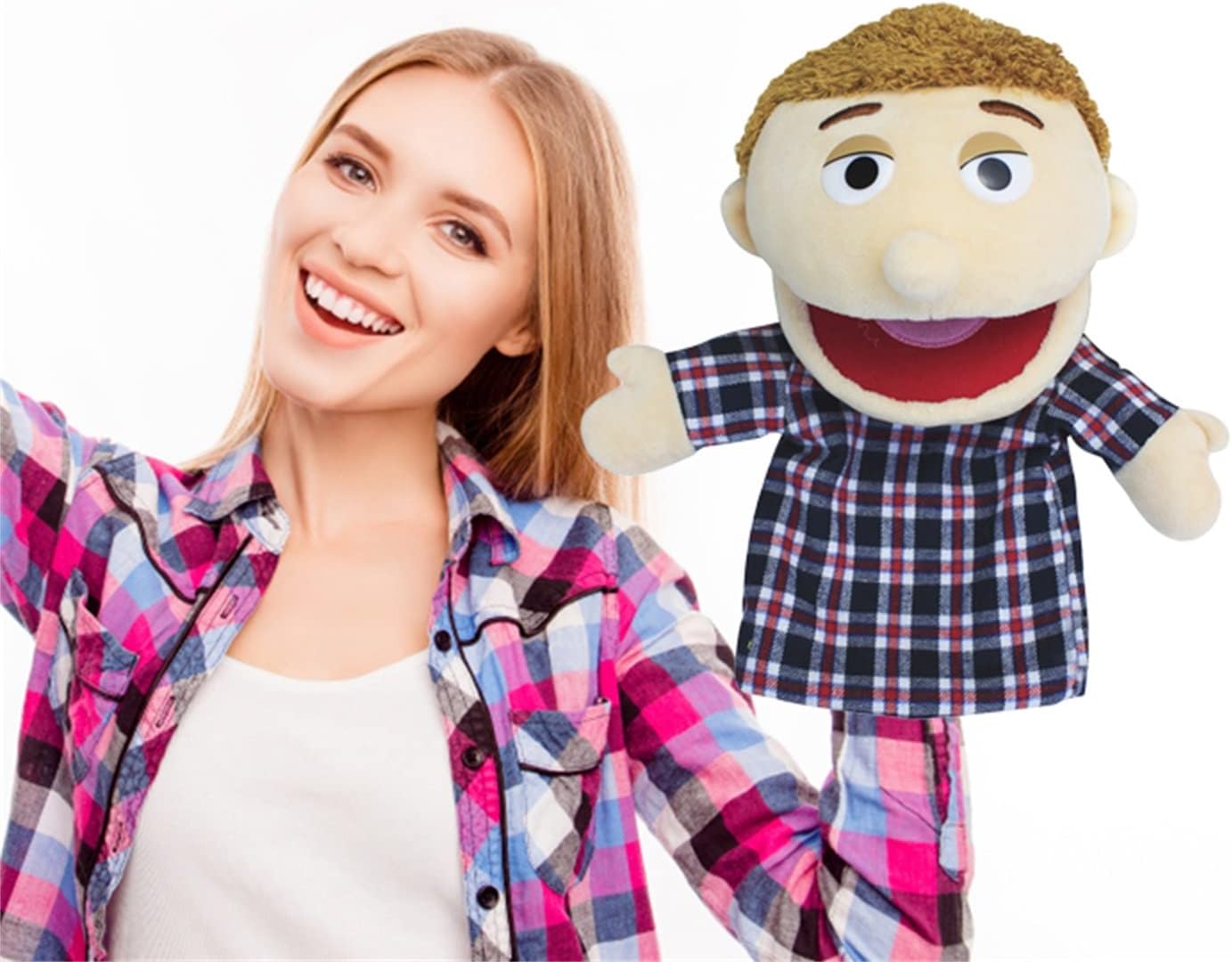 Marionetas de mano encantadoras para la familia, con apertura de boca, juguetes de juego de rol, juguetes de enseñanza para contar historias (papá a