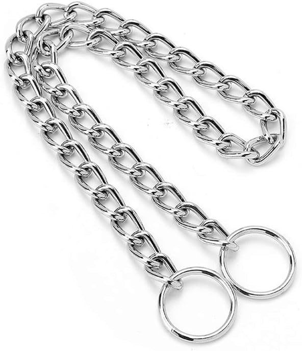 Collar de acero inoxidable con cadena en P para entrenamiento de perros (0.079 in x 16 pulgadas)