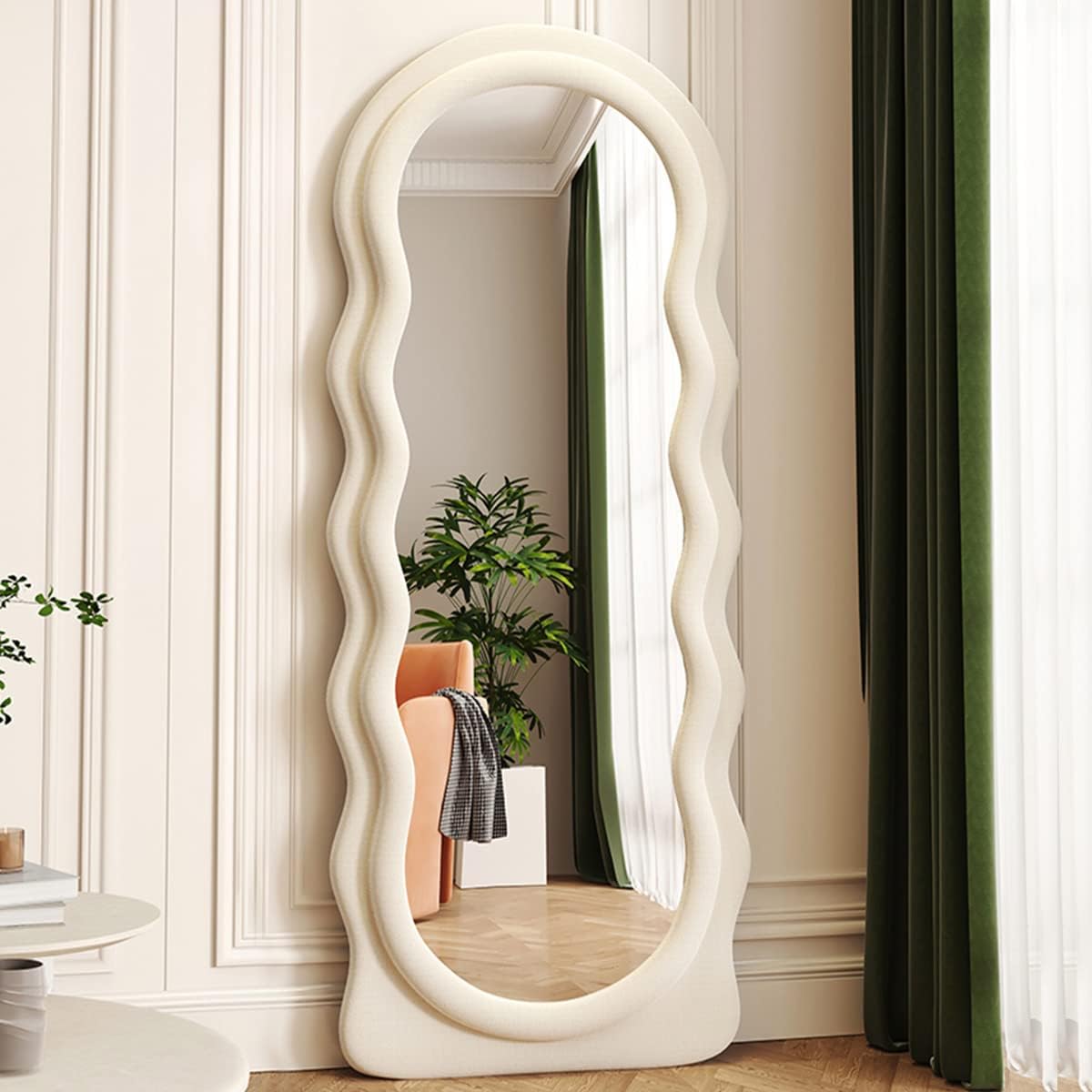 Espejo de longitud completa, espejo de suelo con soporte, espejo de piso para bebé, espejo de pared de longitud completa, espejo de pie de 71 x 30