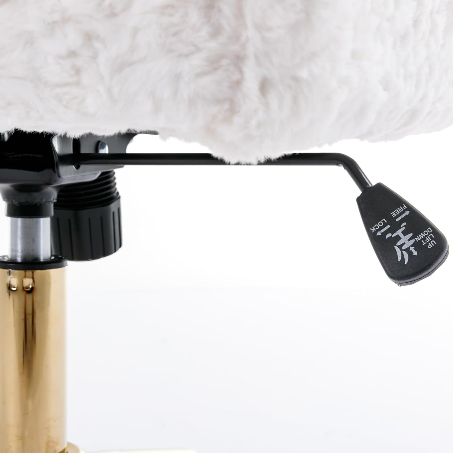 Silla de tocador blanca, silla de escritorio, pequeña silla giratoria ajustable para maquillaje en casa, linda silla con forma de carcasa con patas