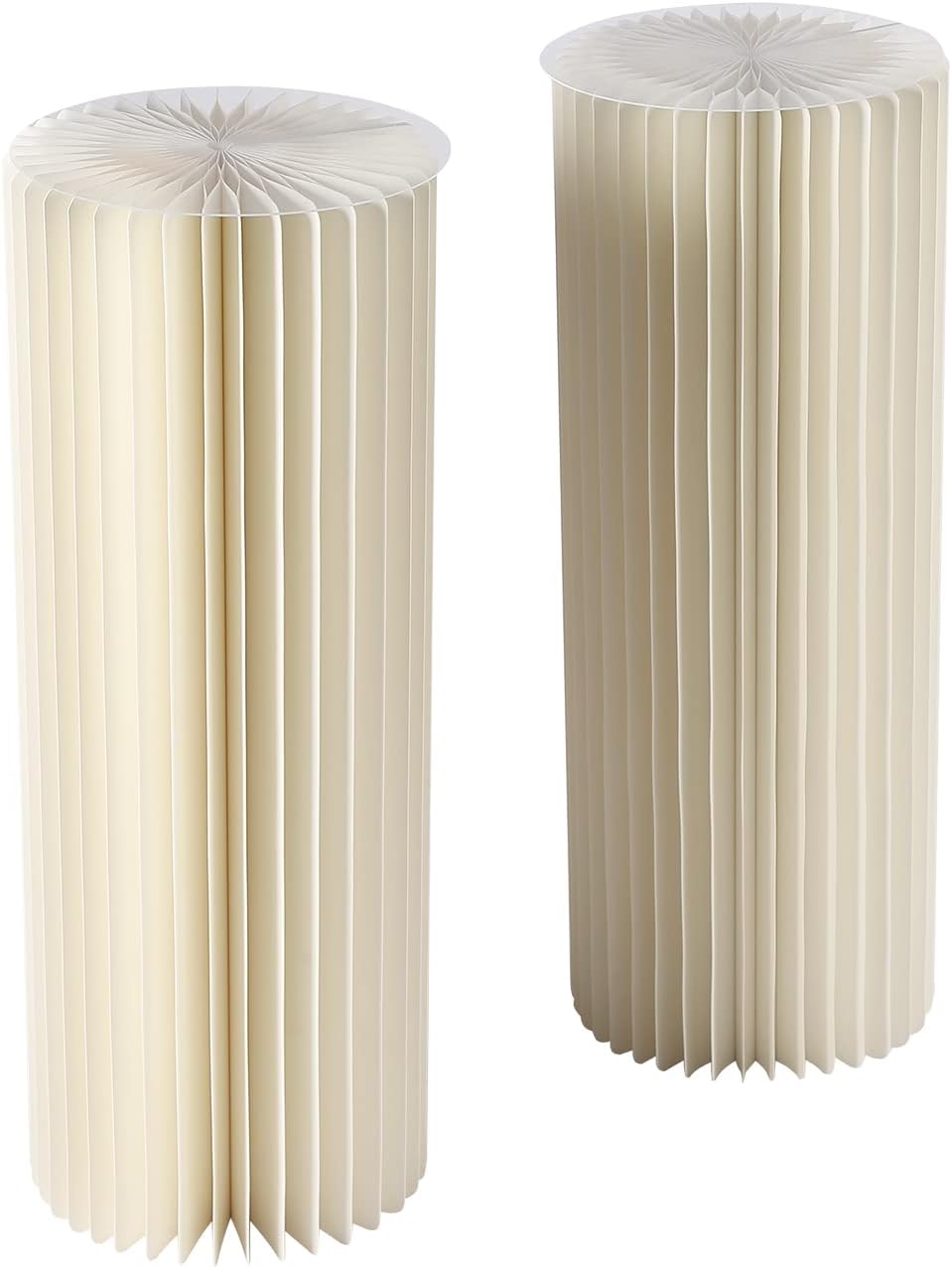 Centros de mesa de boda, jarrones de cartón, exhibición de columnas plegables con tapa de PVC, jarrón de flores, soporte de flores, cilindro de mesa