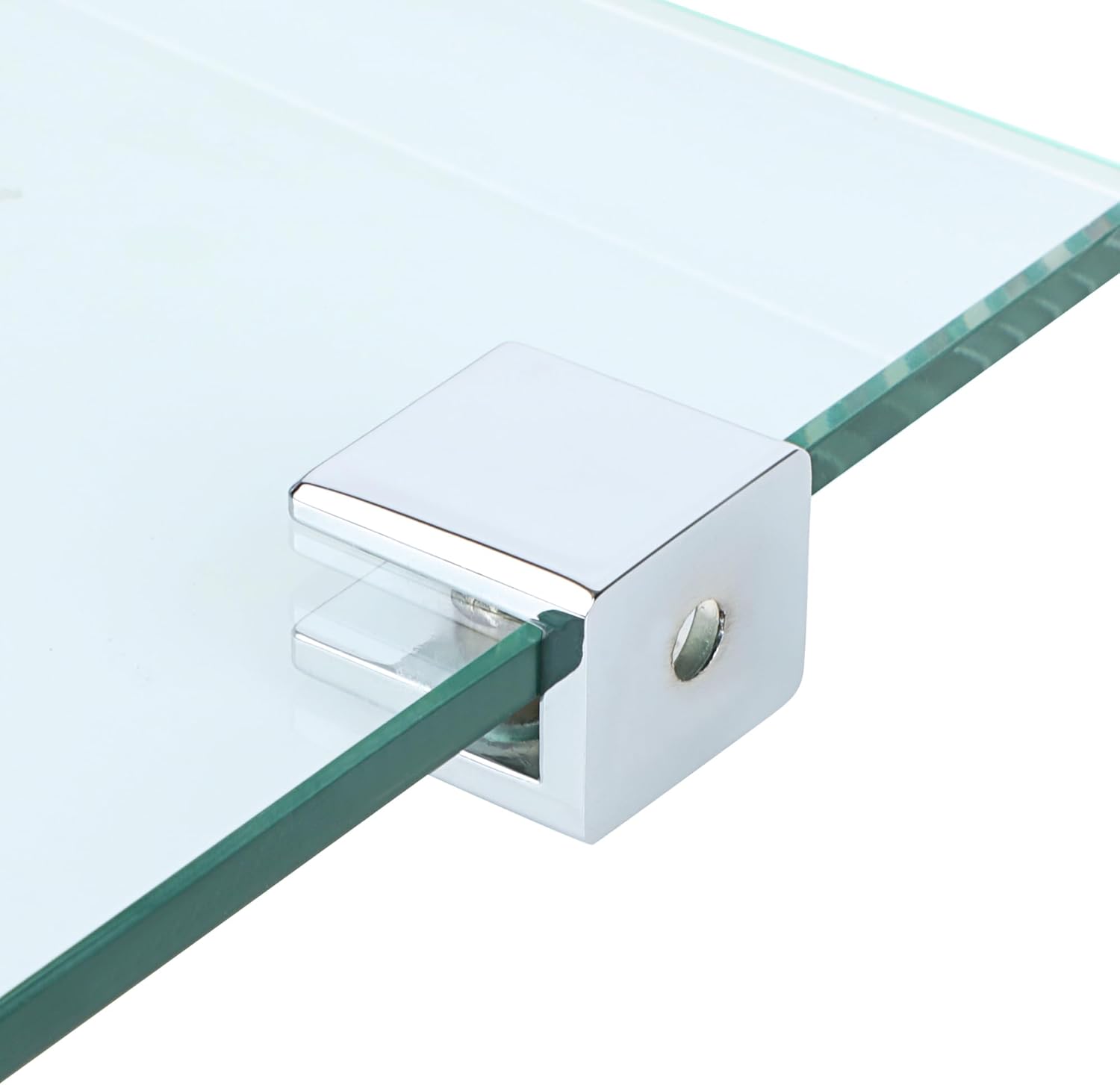 Alise Soporte de estante de vidrio, soportes de abrazadera ajustables para estantes, abrazaderas de montaje en pared para estantes de vidrio de