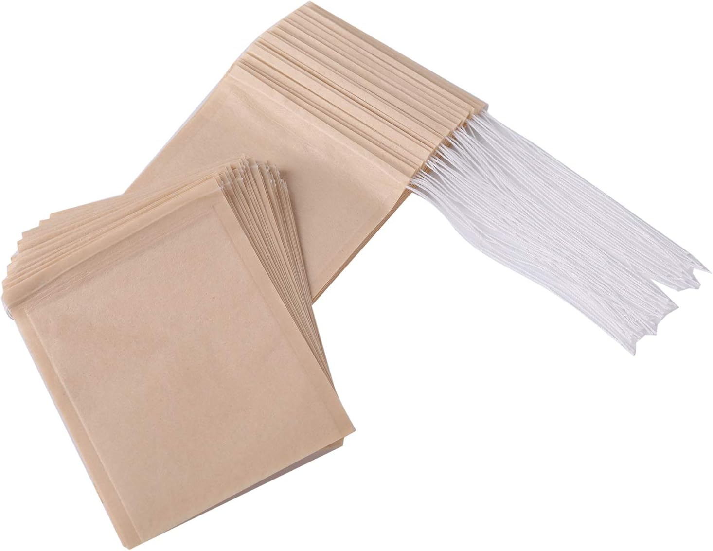 Tosnail 600 bolsas de filtro de té desechables de 3.5 x 2.75 pulgadas con sello de cordón de algodón, infusores de té de papel 100% natural sin