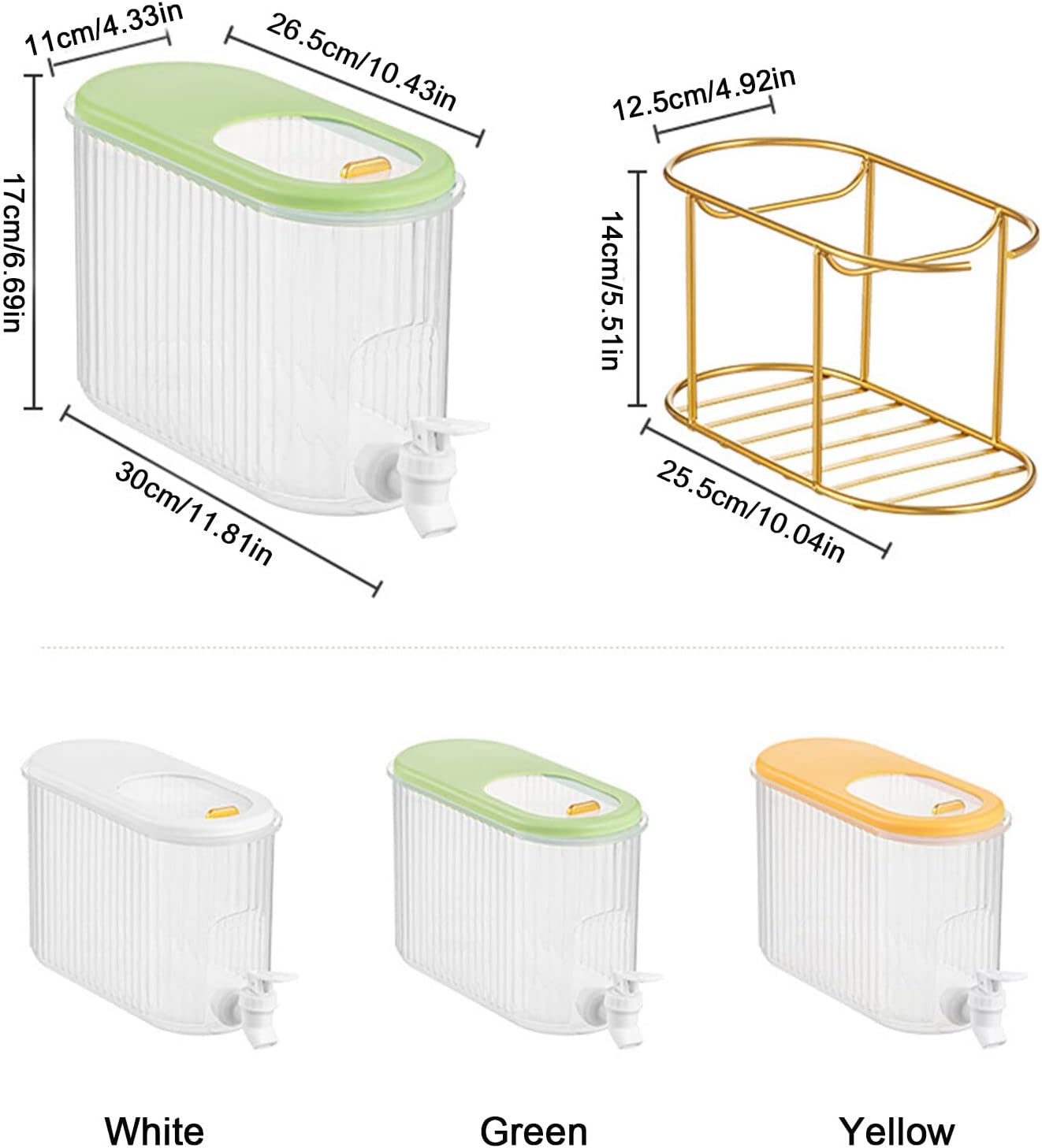 Dispensador de plástico con colador, dispensador de bebidas de gran capacidad de 3.5 litros, dispensador de jarra de agua duradero, refrigerador,