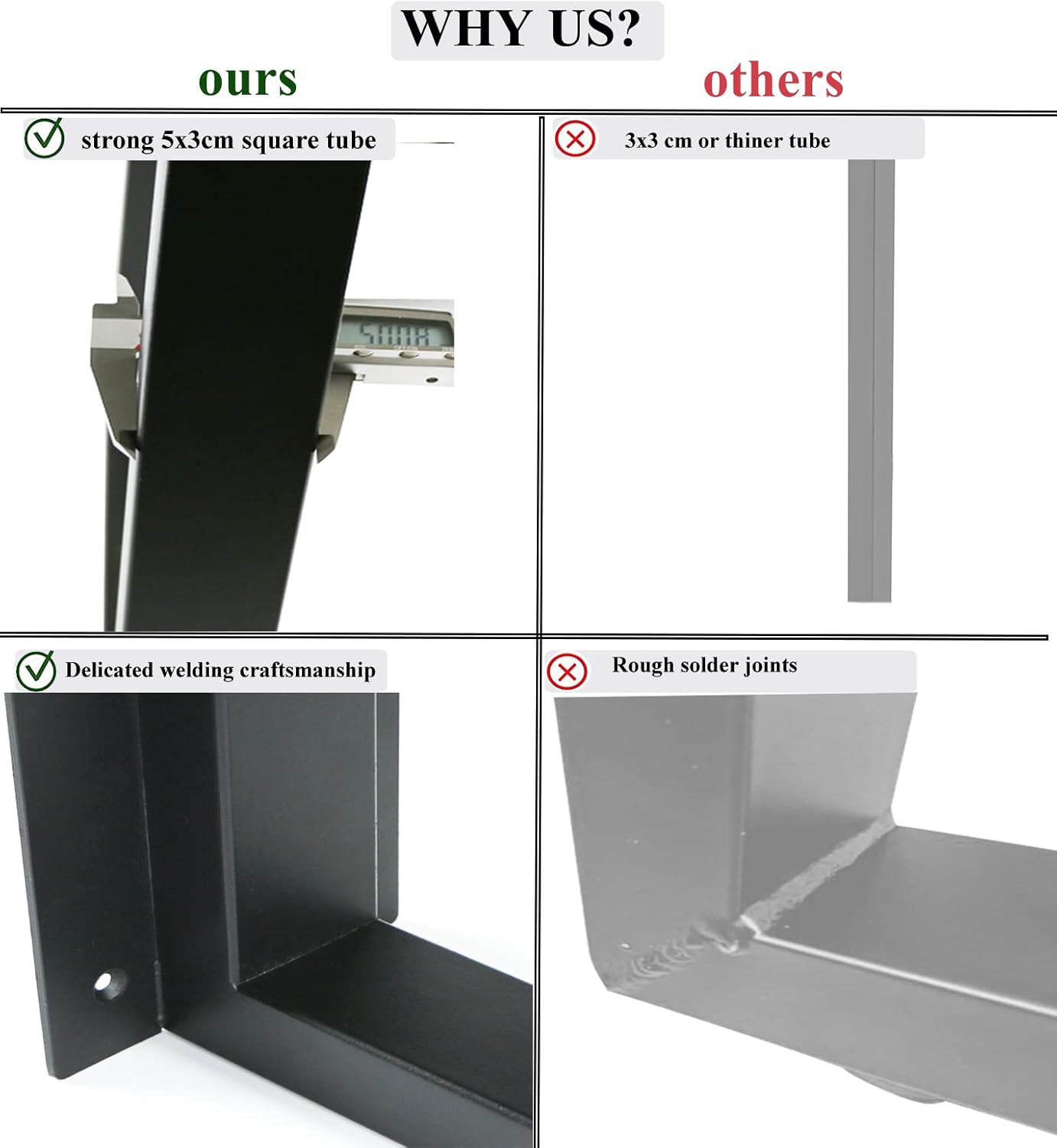 Patas de mesa de metal de 28 pulgadas de altura de 17.7 pulgadas de ancho, patas de escritorio resistentes, patas de muebles para mesa de comedor,
