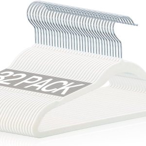 Monicent Perchas de terciopelo para niños de 14 pulgadas, paquete de 32 perchas antideslizantes de fieltro para niños, perchas de ropa resistentes Monicent Perchas de terciopelo para niños de 14 pulgadas, paquete de 32 perchas antideslizantes de fieltro para niños, perchas de ropa resistentes