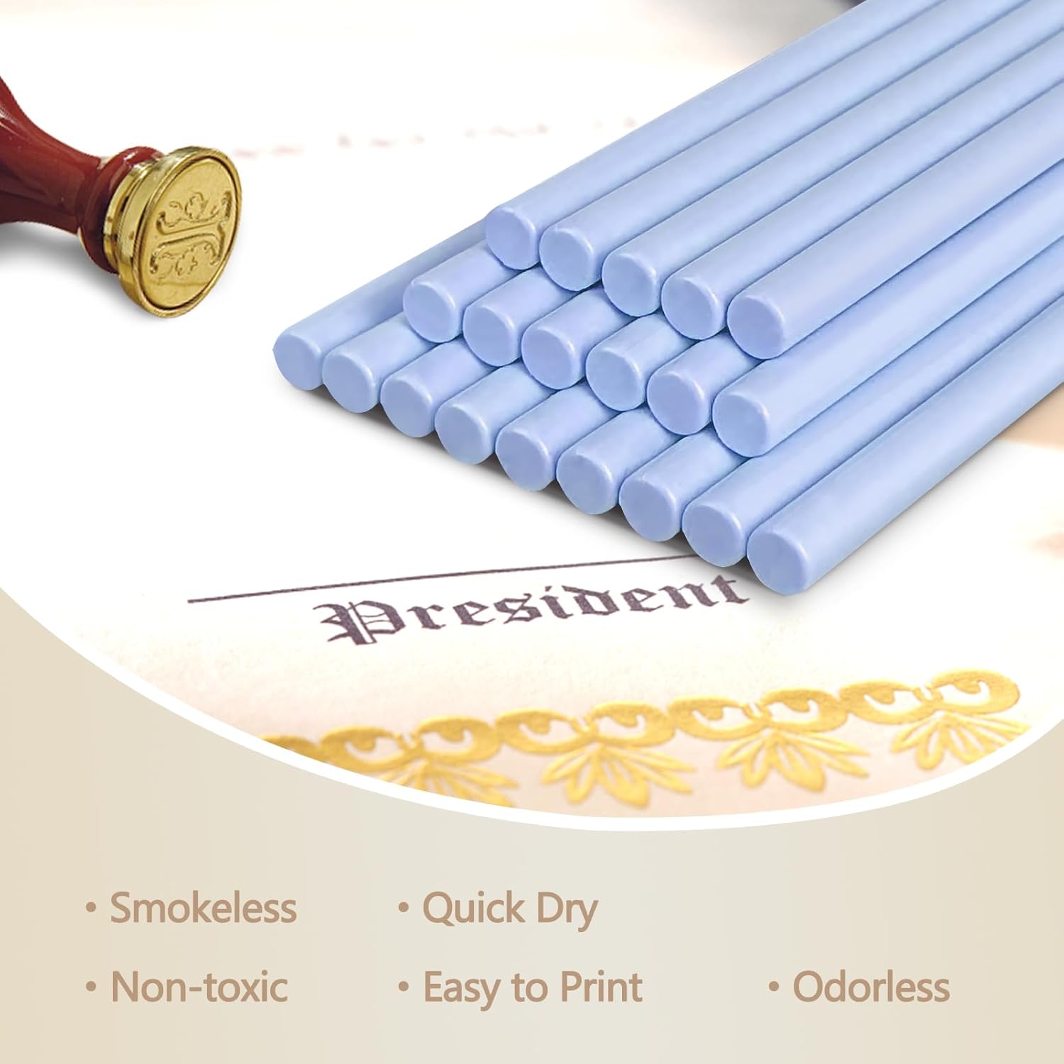 Varillas de cera de sellado, 20 barras de sellado de cera para pistola de pegamento para sello de cera, ideal para invitaciones de boda, sobres de