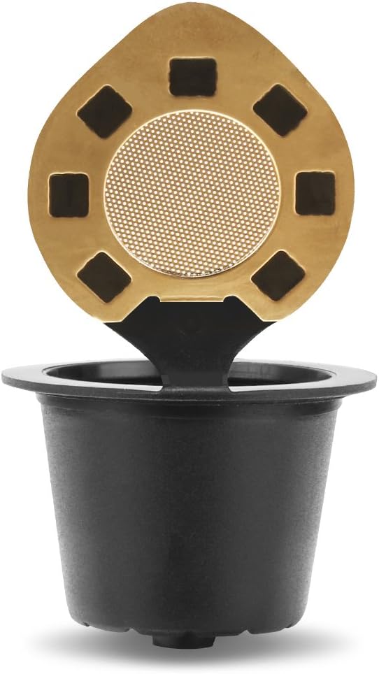 i Cafilas Cápsulas reutilizables recargables Filtro de cápsula de café compatible con máquinas de café Nespresso con cepillo de cuchara de café