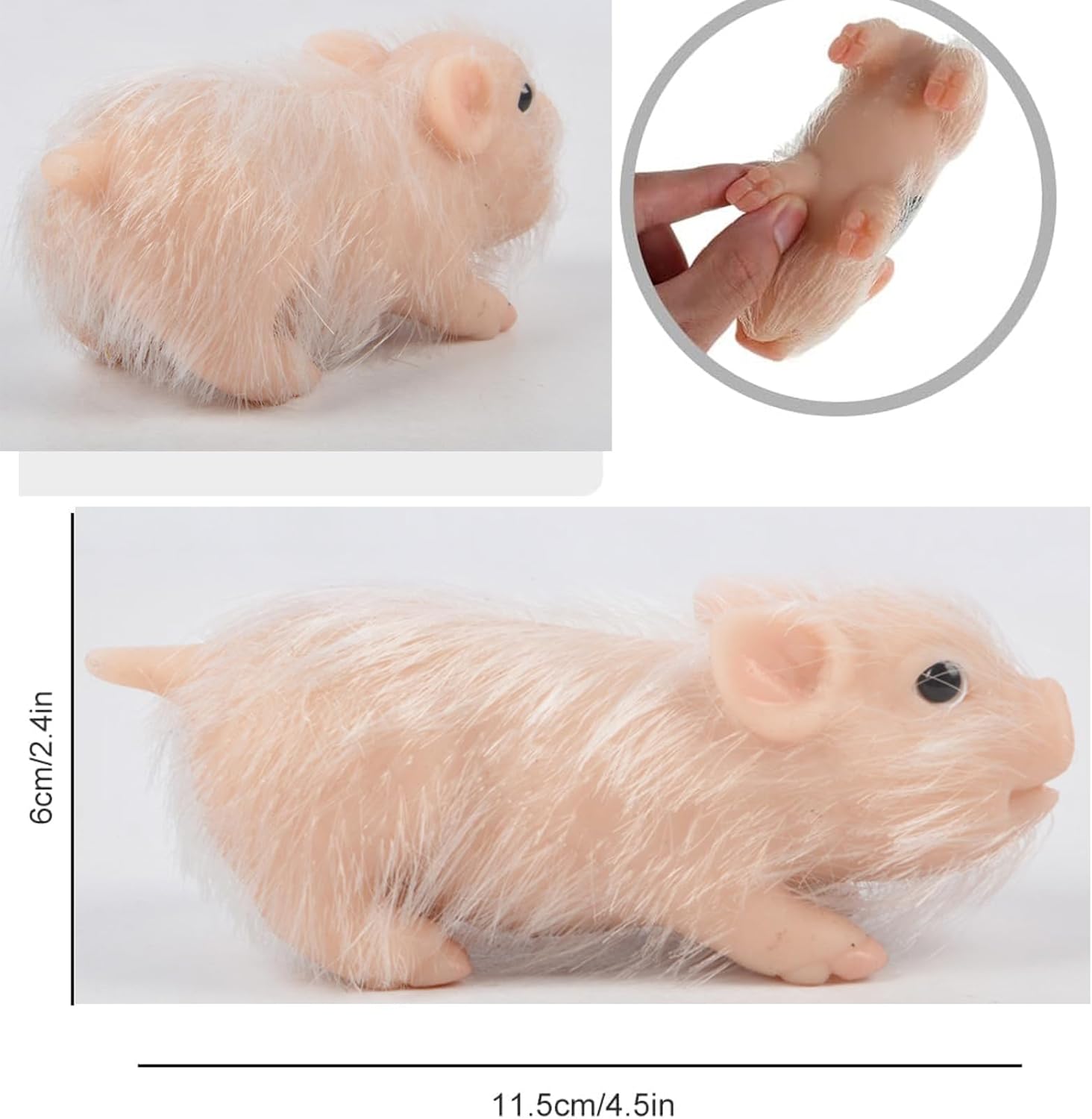 Mini cerdito de silicona de 5 pulgadas, lindos juguetes de cerdo de lunares negros, lindos animales realistas, mini muñeca de cerdo de bebé, el