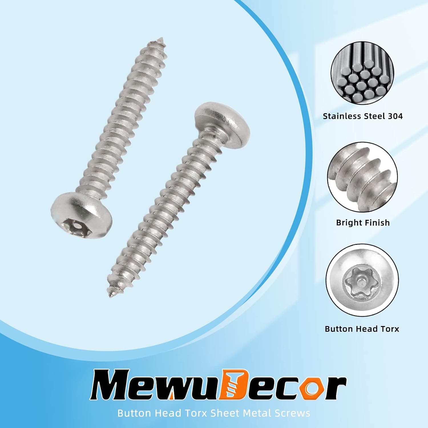 Tornillos Torx de chapa de acero inoxidable #14 x 2 pulgadas, tornillos de plata de seguridad, antirrobo, a prueba de manipulaciones, con broca,