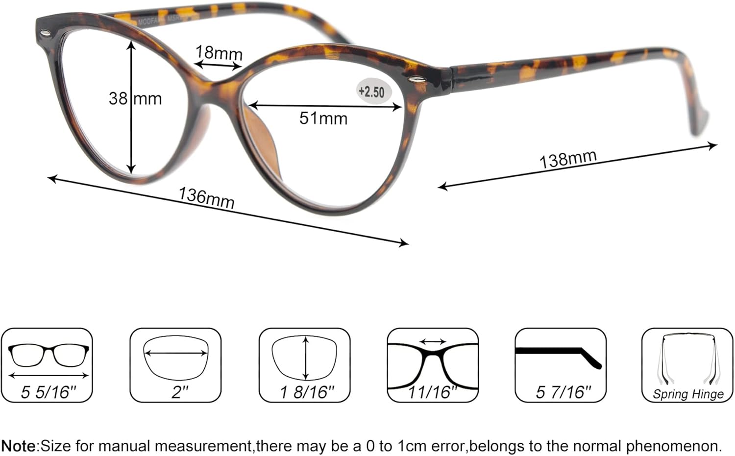 MODFANS Paquete de 4 lentes de lectura de diseño de ojo de gato para mujer con bisagra de resorte elegantes y cómodos