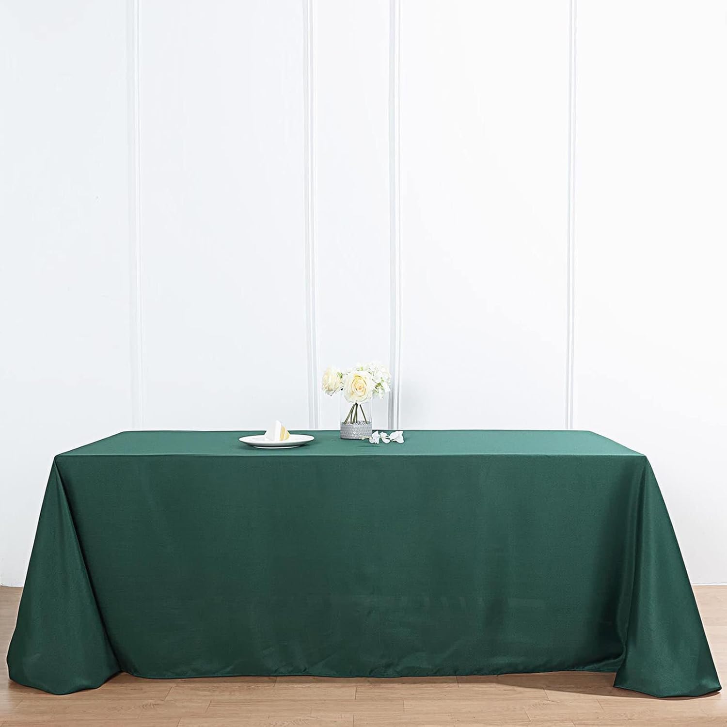 Efavormart – Mantel rectangular de poliéster, 90 x 132 pulgadas, color verde esmeralda cazador, para bodas, fiestas, restaurantes