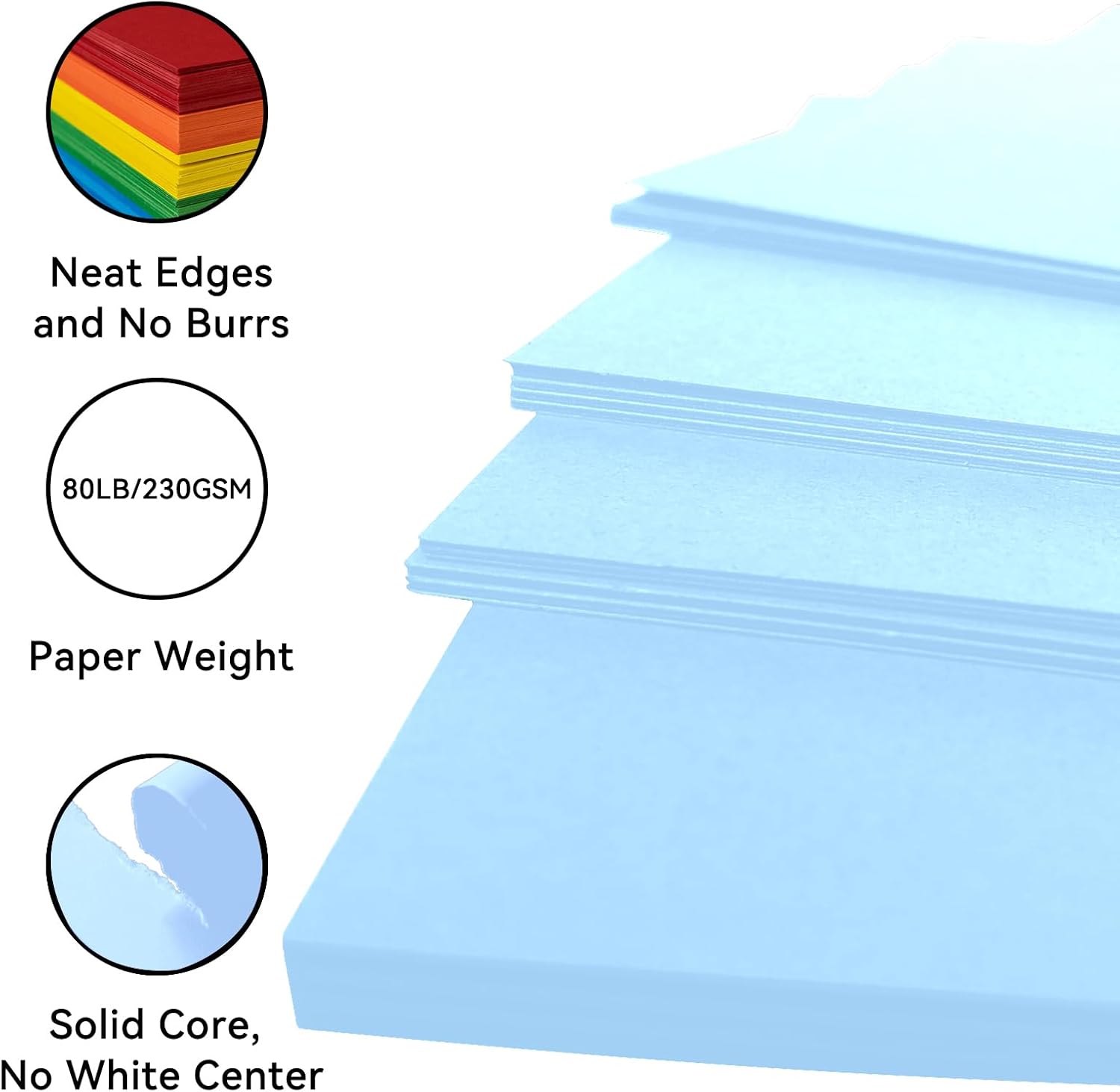 25 hojas de papel de cartulina azul claro, cartulina de 8.5 x 11 pulgadas para Cricut, papel de construcción grueso para hacer tarjetas, álbumes de