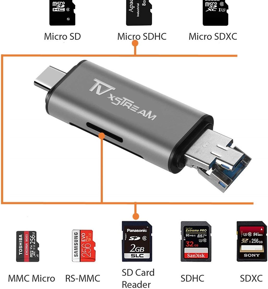 Lector de tarjetas SD, 3 en 1 USB 2.0  USB CMicro USB – SD, Micro SD, SDXC, SDHC, Micro SDHC, lector de tarjetas de memoria Micro SDXC para MacBook
