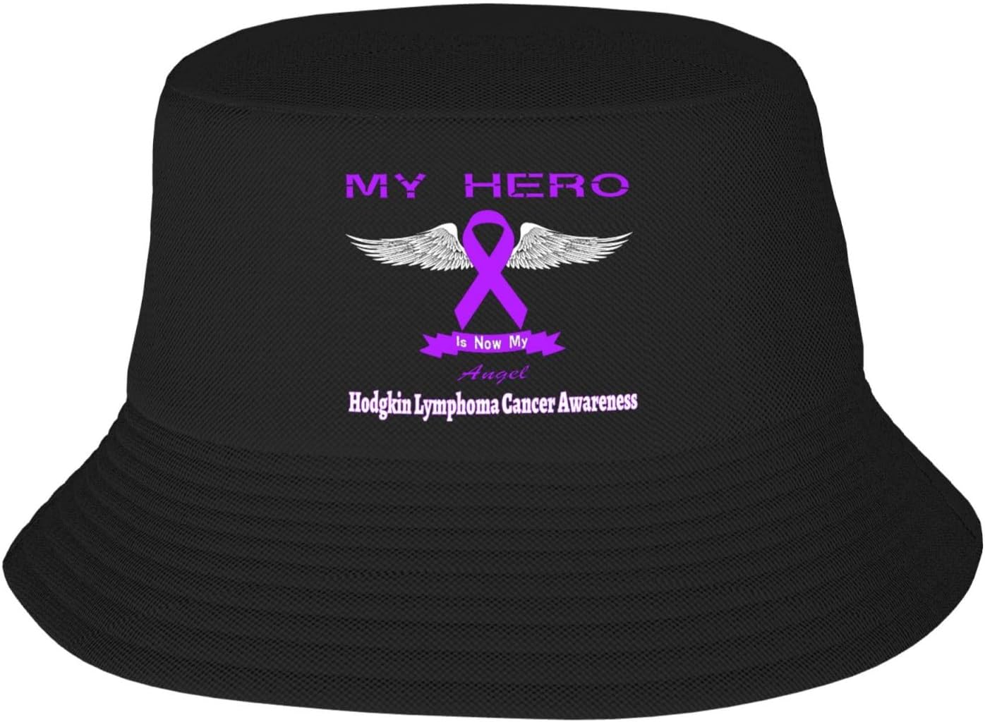 My Hero is Now My Angel Hodgkin – Sombreros de cubo de concienciación sobre el cáncer de linfoma de doble tejido para mujereshombres, sombrero de