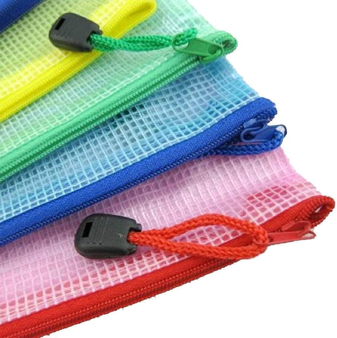 Carteras de plástico A3 con cierre de cremallera, de malla, para documentos, carpetas de documentos, bolsillos de plástico, con cremallera, para
