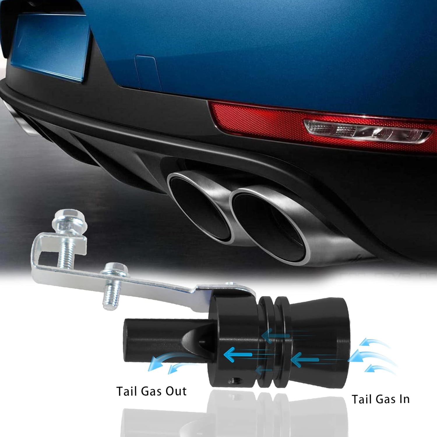 Silenciador universal de tubo de sonido turbo simulador de sonido de tubo de escape potenciador de sonido compatible con camiones, motocicletas,
