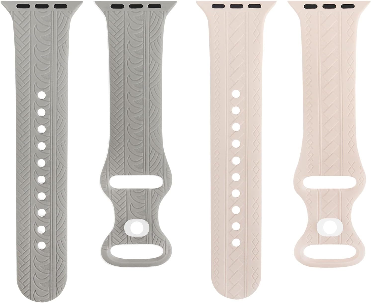 Paquete de 2 correas clásicas grabadas con patrón original compatibles con Apple Watch Band de 1.496 pulgadas, 1.575 pulgadas, 1.614 pulgadas, 1.654