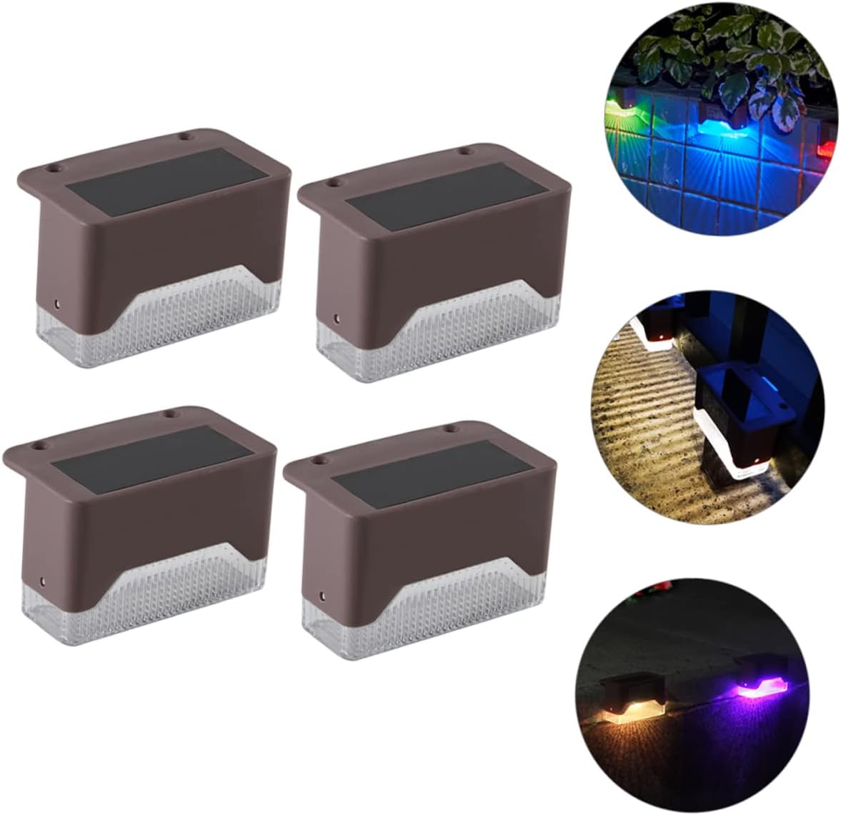 Uonlytech 12 juegos de luces de barandilla de luz exterior de luces solares para exteriores, luces solares decorativas para exteriores, luces