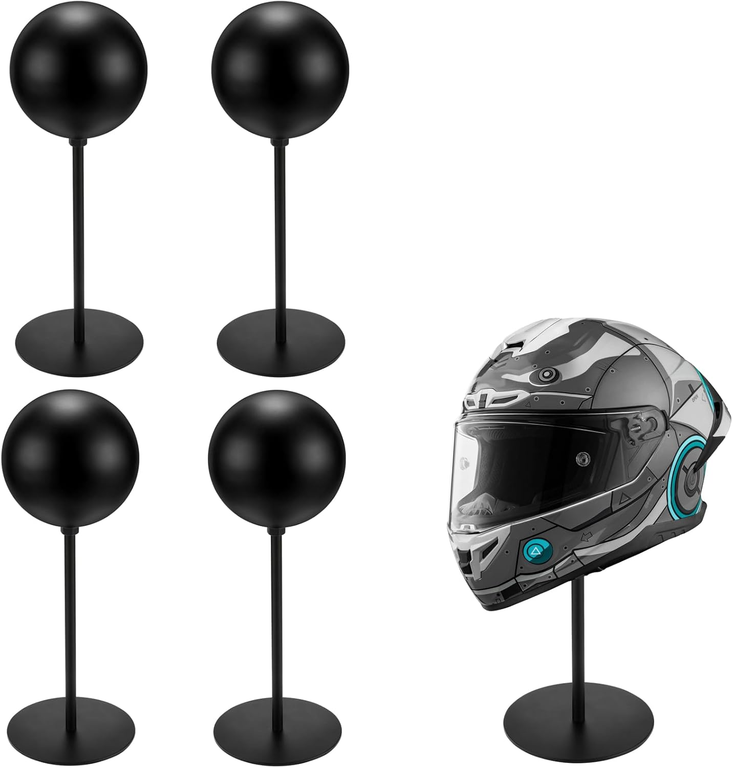 motofans Soporte de metal para casco de rotación, soporte de metal de rotación, soporte de escritorio para casco de motocicleta, gorras, sombrero y