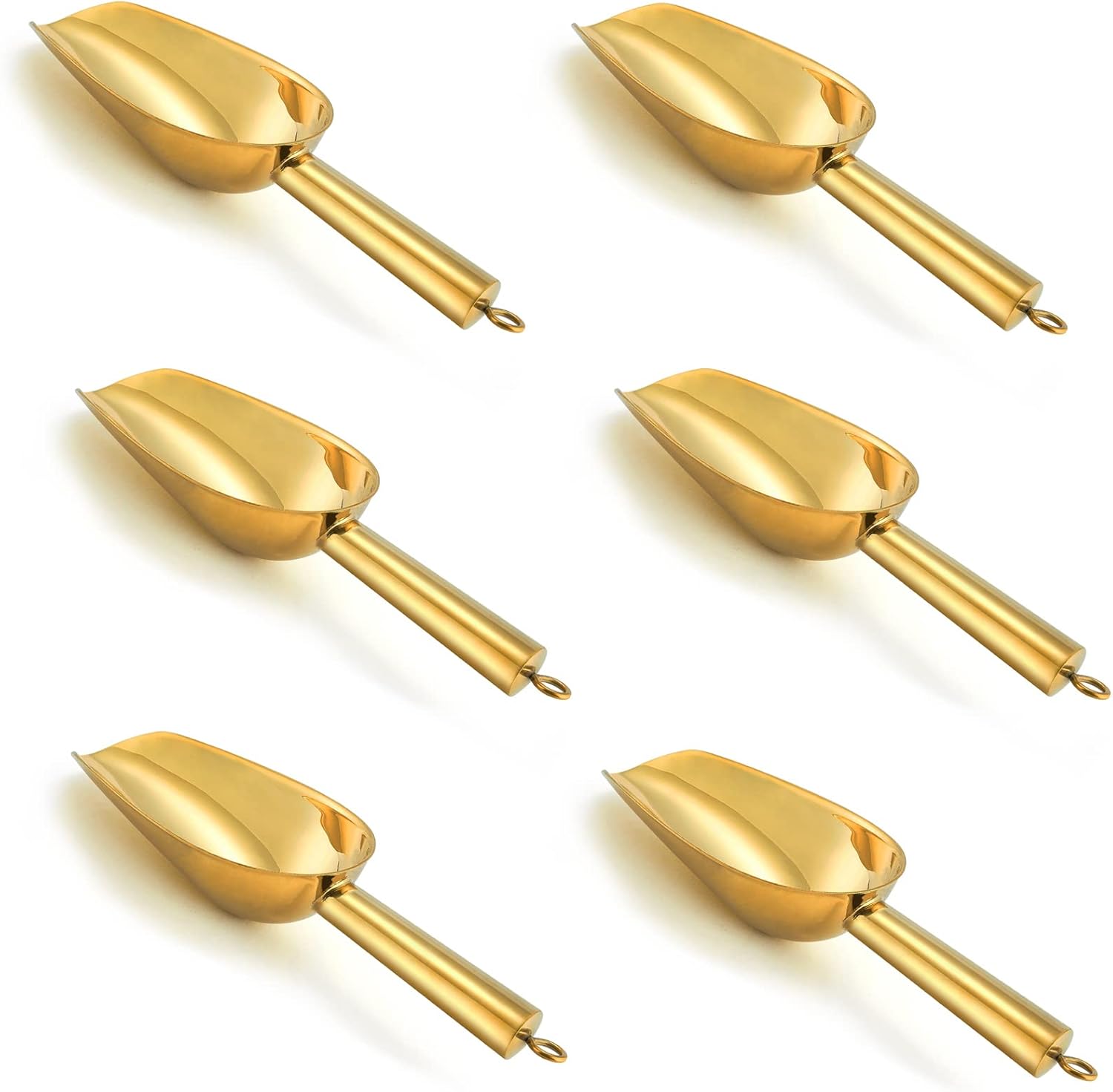 P&P CHEF – Juego de 6 mini cucharadas de 3 onzas, de acero inoxidable, para el hogar, bar, bufé, boda, fácil de limpiar y duradero, color dorado