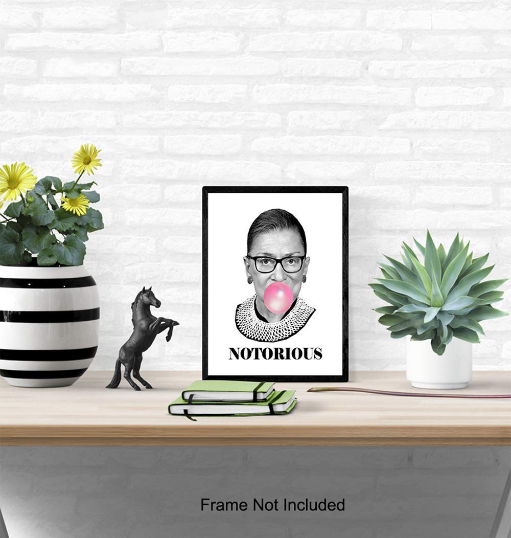 Ruth Bader Ginsburg Wall Art Print – Funny Notorious RBG Poster – Modern Chic Home Decor for Bedroom, Living Room, Office – Great Gift for