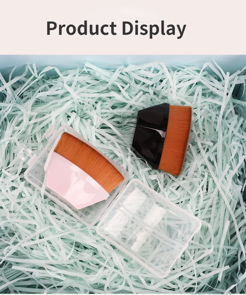 Brochas para base de maquillaje, brocha para base de maquillaje Kabuki, brocha para base de maquillaje con estuche de almacenamiento (2 unidades,
