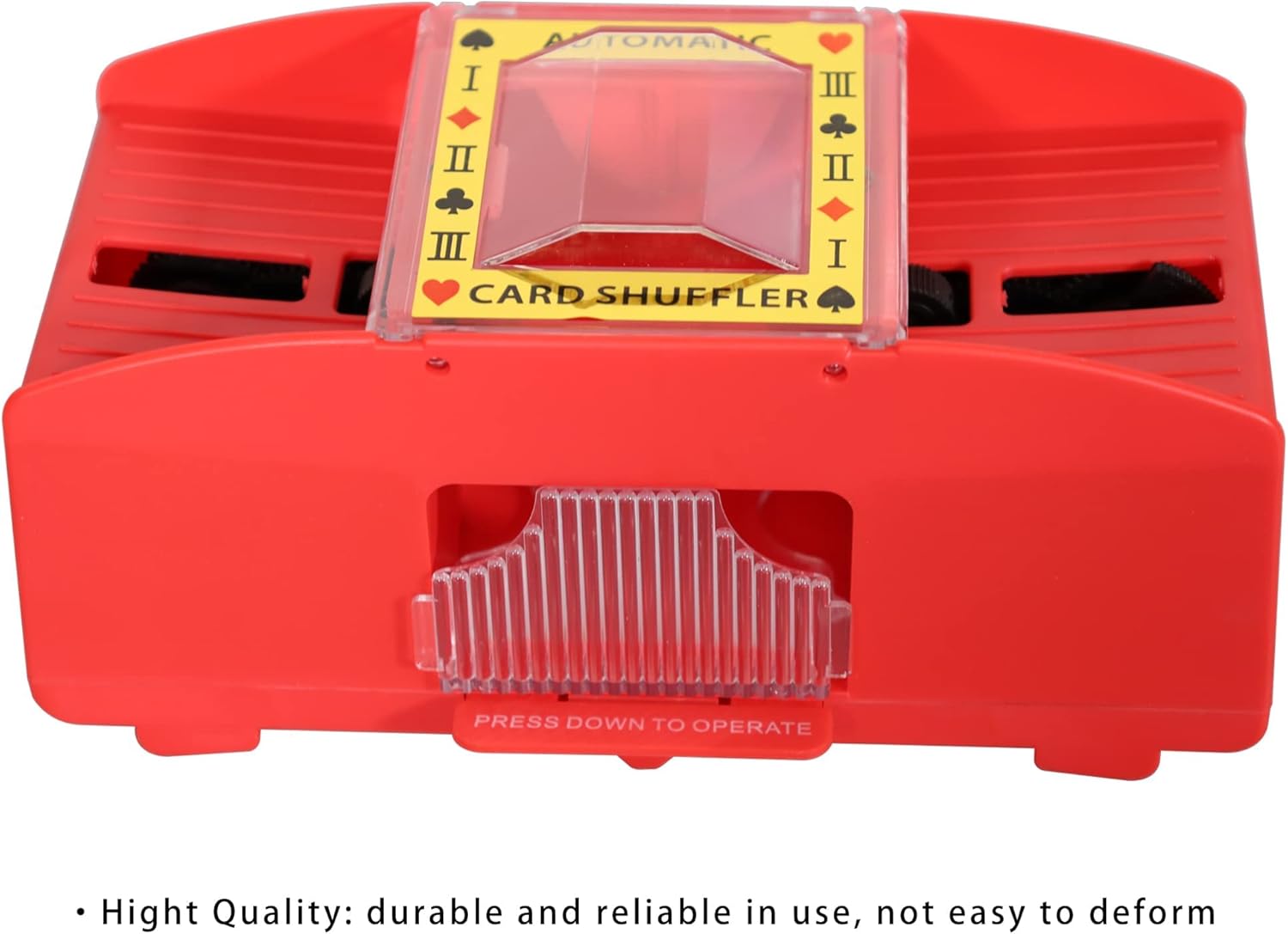 WYZworks Red Casino – Barajador automático de cartas de 2 barajas, funciona con pilas, para juegos de cartas de blackjack y póker (1-2 mazos,