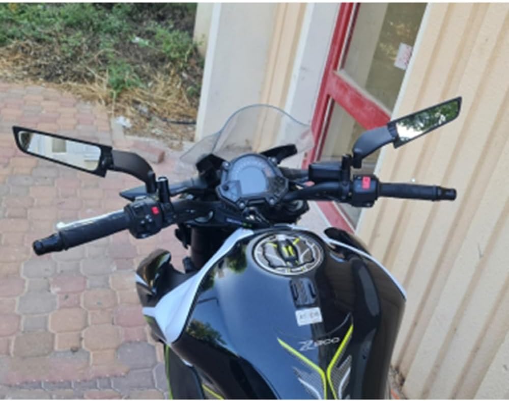 para Espejo retrovisor para FZ1 FZ6 FZ8 FZ25 FZ400 FZ07 FZ09 FZ10 FZS15Wind Wing Side Retroviseur Espelhos Moto Accesorios de motocicleta (negro)