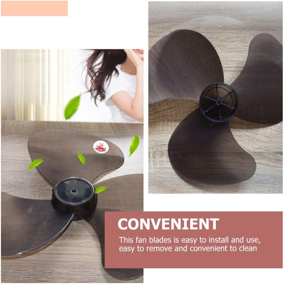 DOITOOL Hojas de repuesto de hoja de ventilador de plástico, con cubierta de tuerca, 3 hojas universales para el hogar, ventilador de pie,