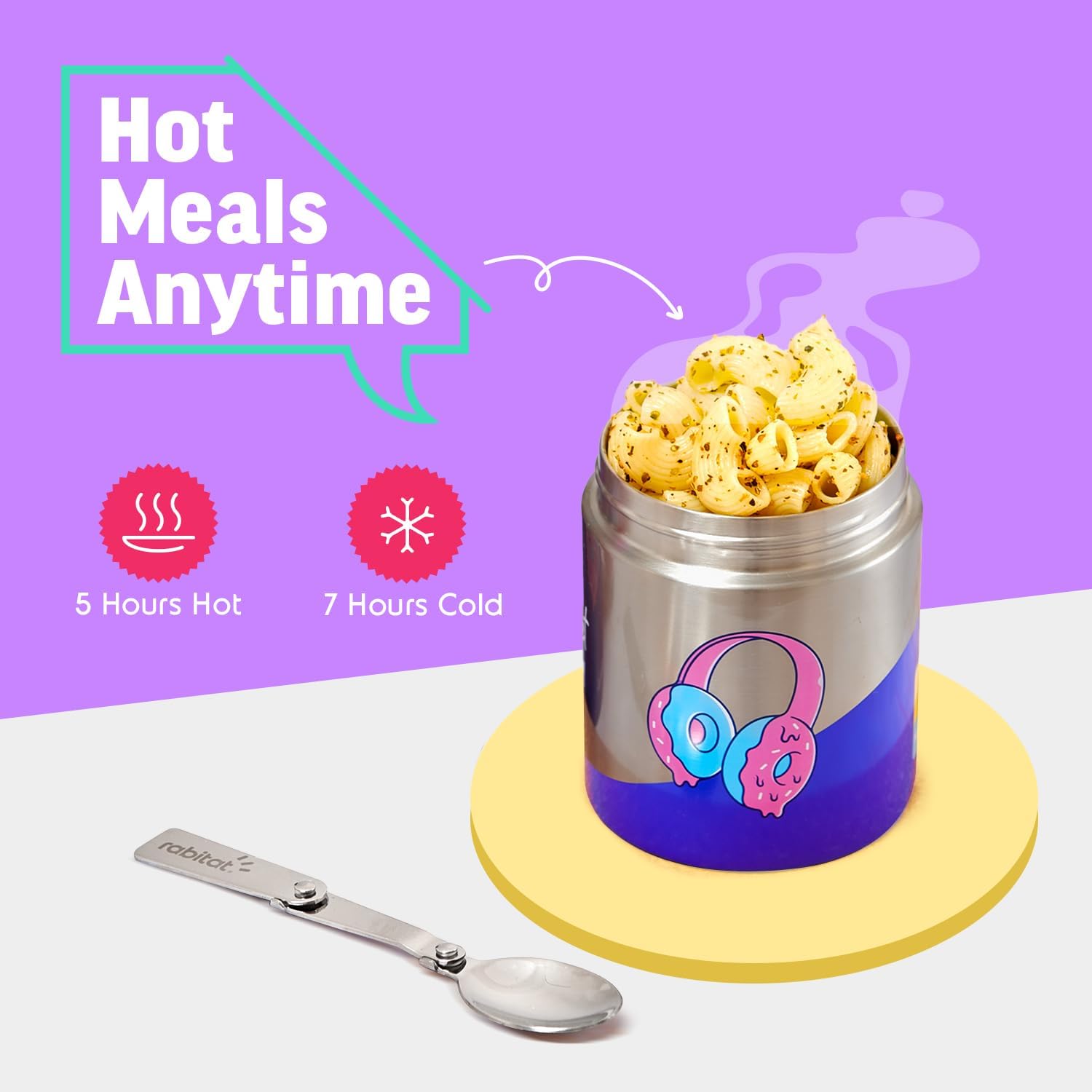 MEALMATE – Tarro de alimentos con aislamiento al vacío Sparky I  Tarro de alimentos de acero inoxidable para niños (14.1 fl oz)