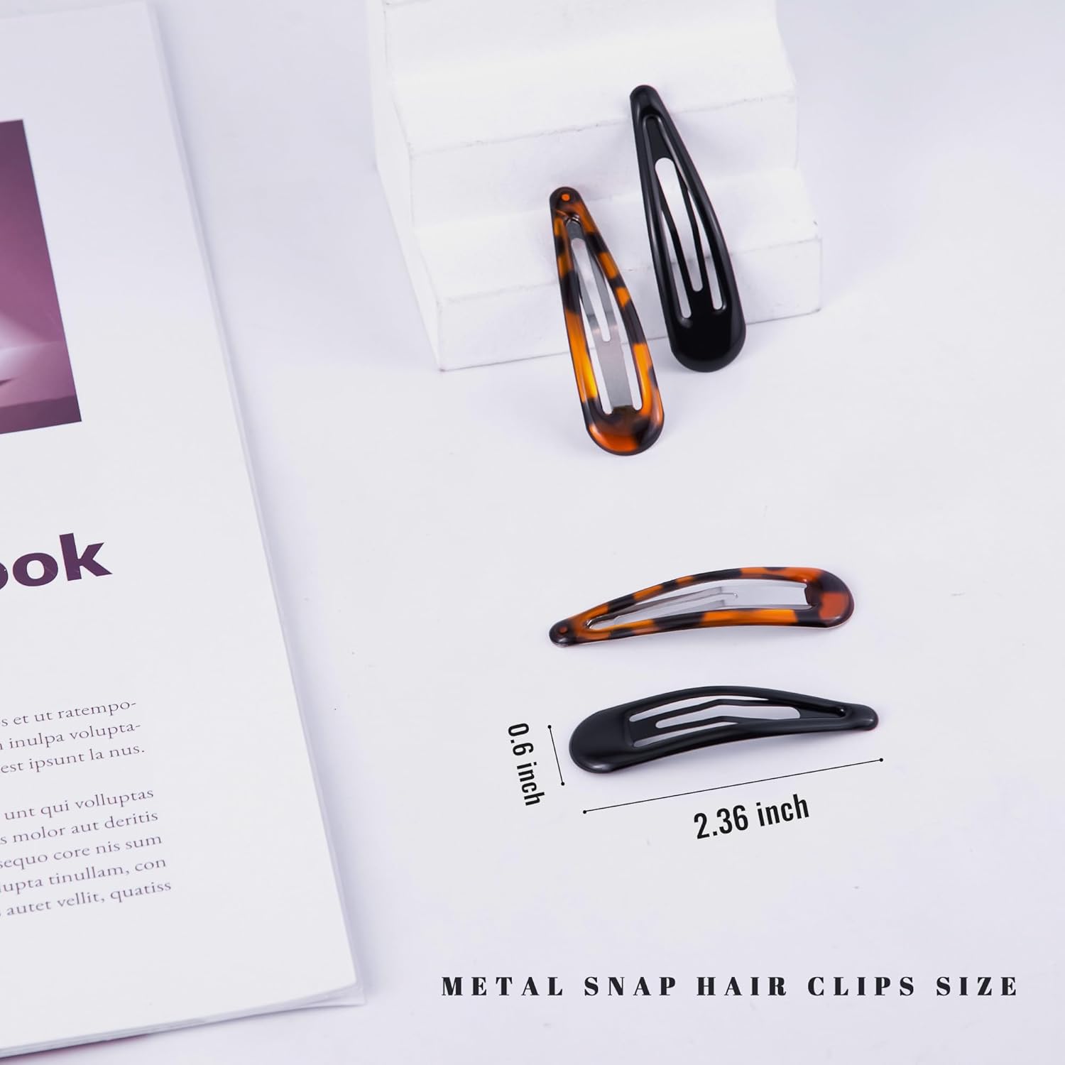 Cptots Pinzas de metal para el cabello con cierre de agua, antideslizantes, para mujeres y niñas, pinzas medianas para cabello fino grueso y fino,