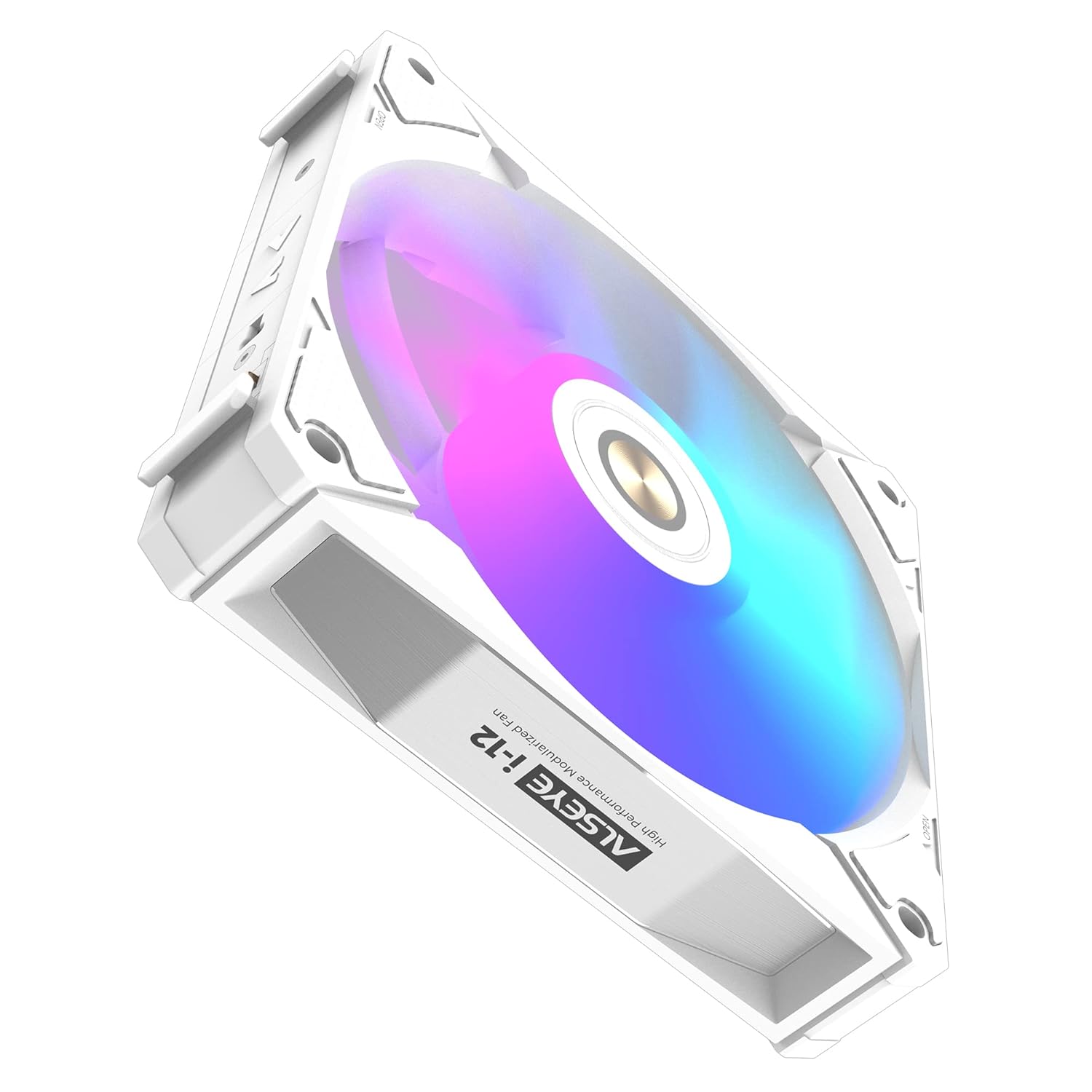 ALSEYE i12 Kit de ventilador de carcasa de PC, tres ventiladores inalámbricos ARGB y PWM con estructura de conexión a presión (kit i12 blanco)