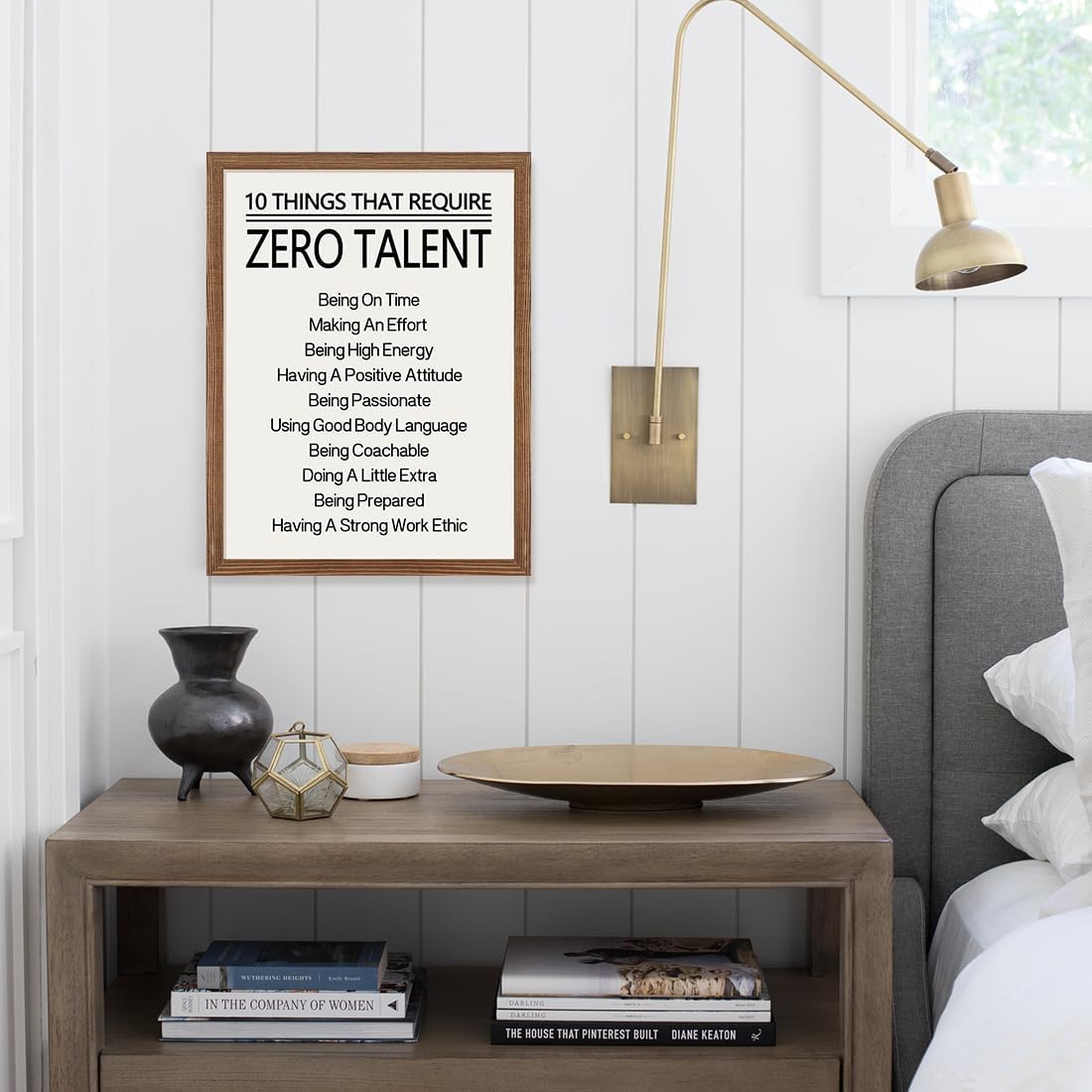 Arte inspirador de pared de oficina, 10 cosas que requieren cero talento, impresiones en lienzo, imágenes con citas de empresario, carteles