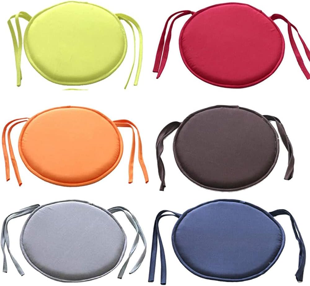 Almohadillas redondas para asiento de silla, 2 cojines circulares impermeables para interiores y exteriores, jardín, comedor, bistró, patio,