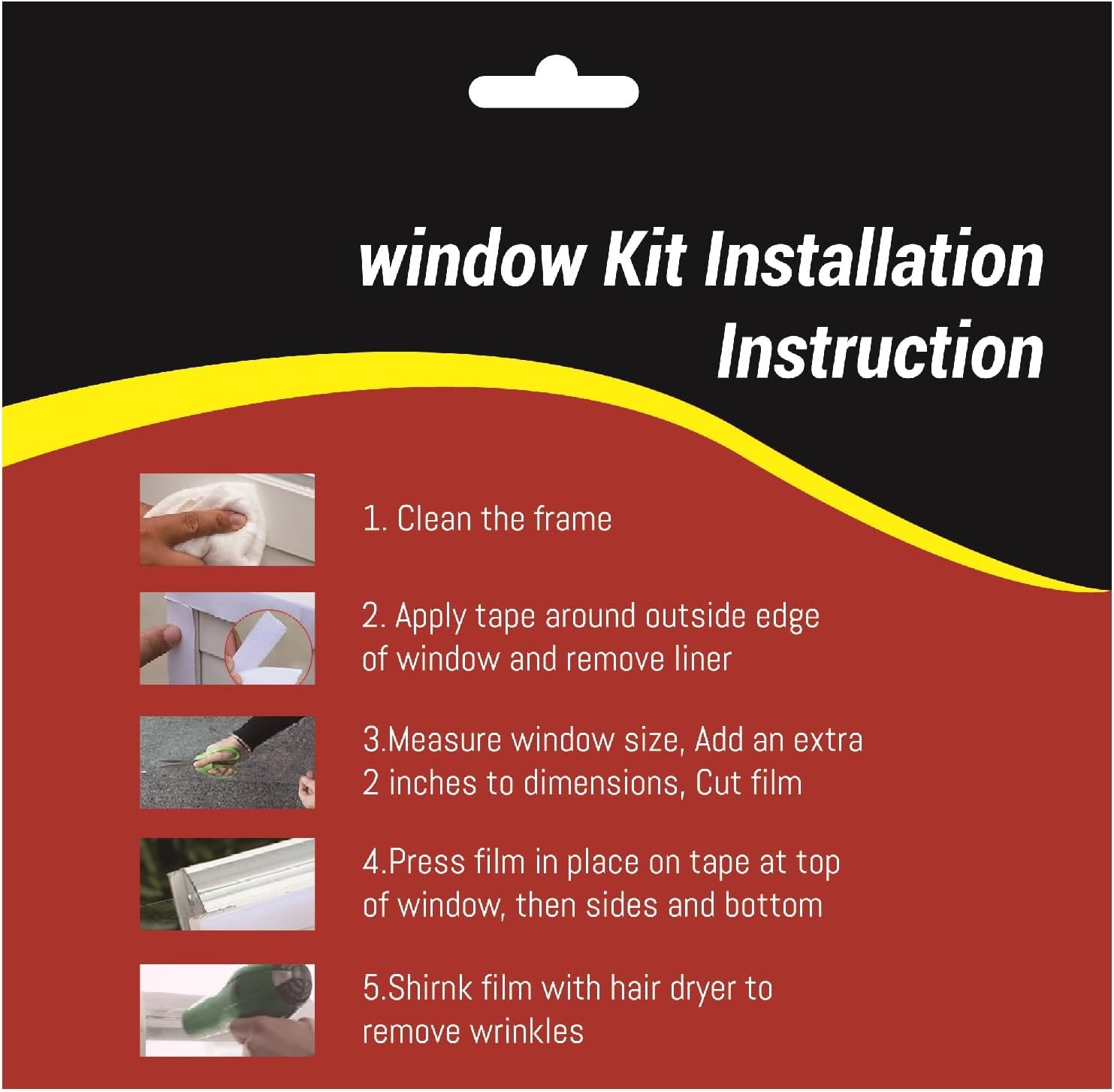 Kit de película aislante para ventana para mantener el frío afuera Kit aislante de película retráctil (5 ventanas)