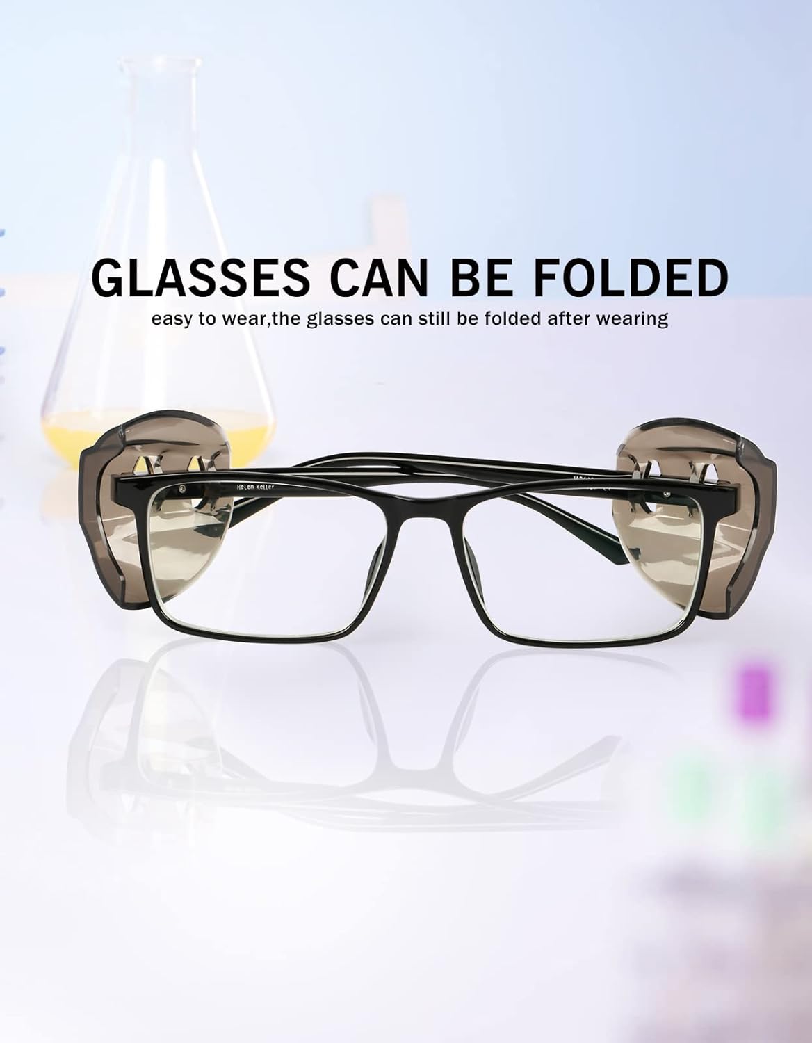24 Pairs Eye Glasses Side Shields, Flexible Slip on Side Shields for Prescription Glasses Fits Small to Medium Eyeglasses