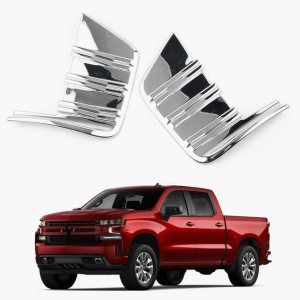 Accesorios para Chevrolet Silverado 2019-2020 2021 cromo delantero antiniebla marco cubierta 2 piezas Accesorios para Chevrolet Silverado 2019-2020 2021 cromo delantero antiniebla marco cubierta 2 piezas