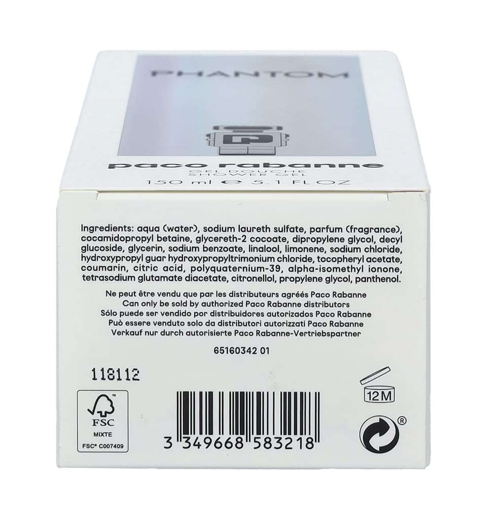 PACO RABANNE PHANTOM by Paco Rabanne, GEL DE DUCHA 5 OZ