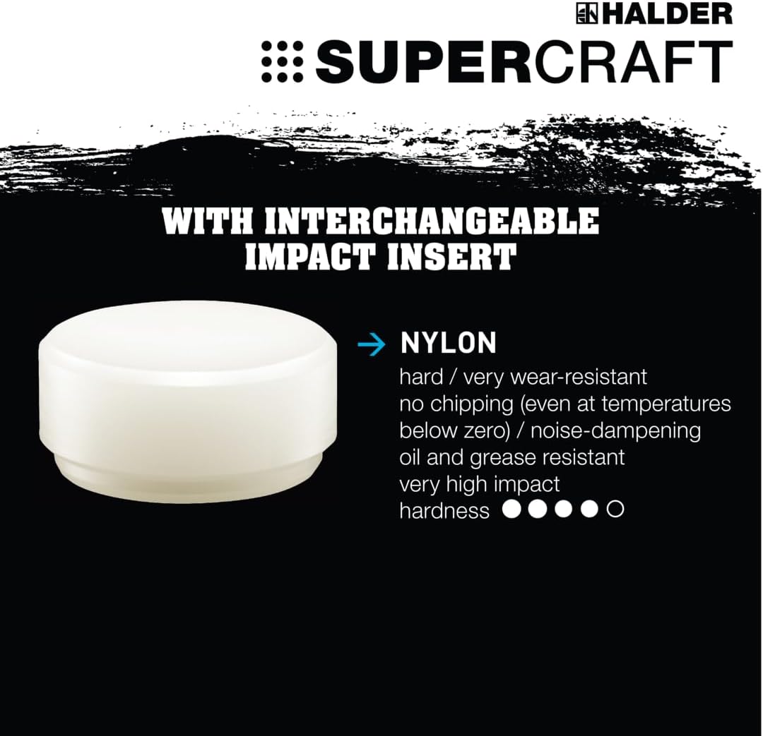 Halder – AR3366.030 3366.030 Supercraft Martillo de golpe muerto de 15 onzas, mango de nogal