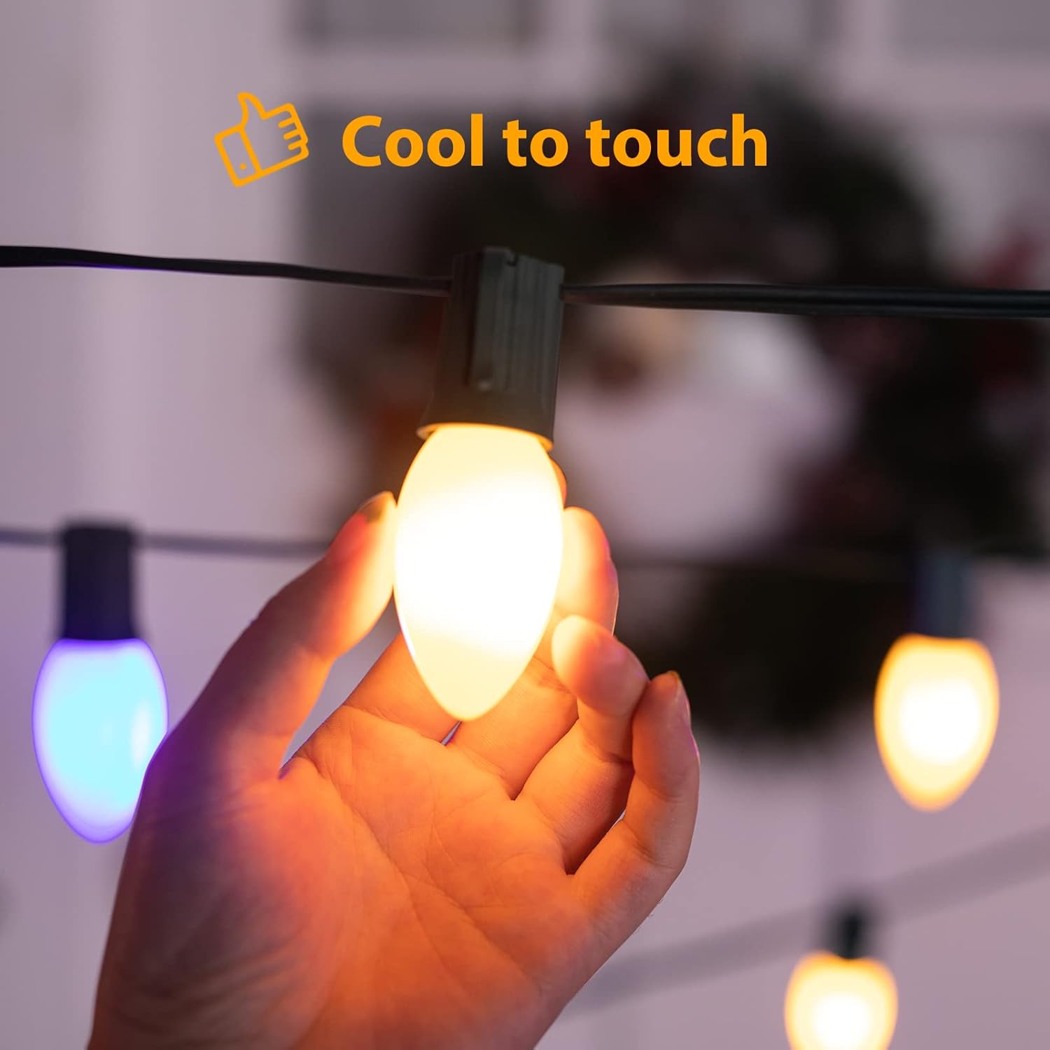 Minetom Bombilla de Navidad de repuesto LED multicolor C7, bombillas de Navidad C7 regulables, base de candelabro C7E12 para luces de Navidad C7