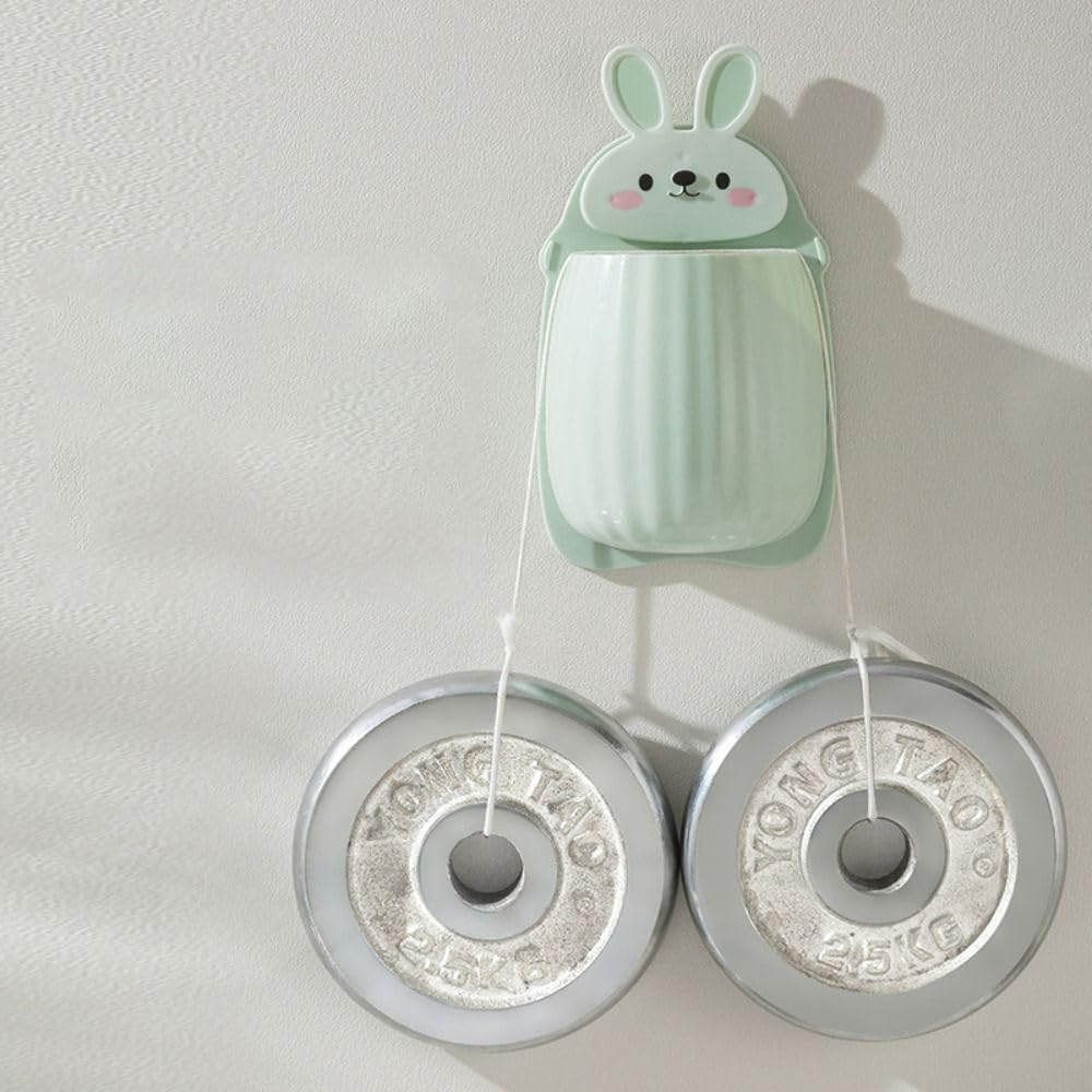 1 caja de almacenamiento con forma de conejo, soporte para cepillos de dientes montado en la pared, estante de almacenamiento de pasta de dientes,