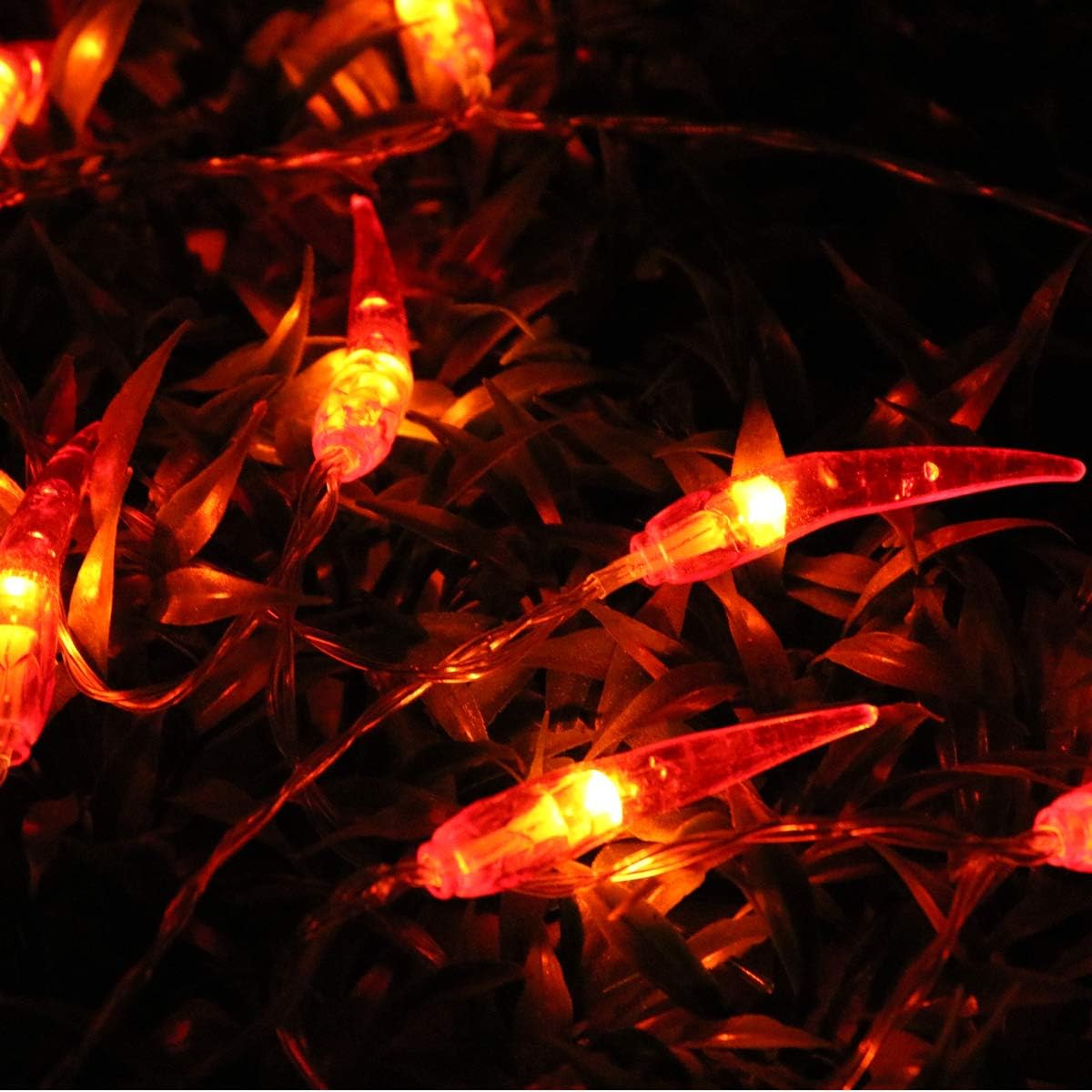 Dreamworth Guirnalda de luces de chile rojo, 10 pies, 20 luces LED de chile, funciona con pilas, luces de hadas Contol para bodas, Año Nuevo chino,