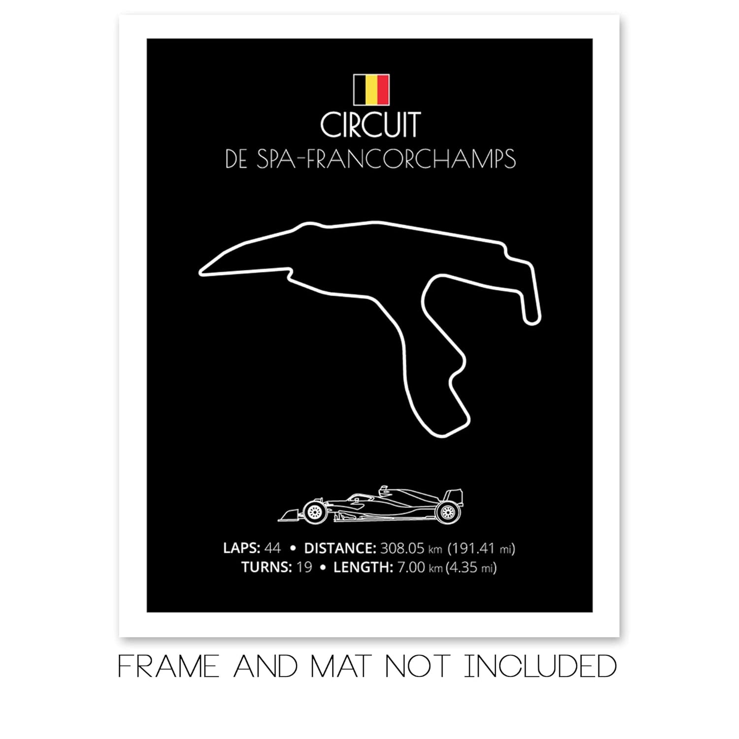 Circuit de Spa Francorchamps Race Track Poster intended for Formula Racing Fans Print Wall Art Decor Handmade – 8×10″ Satin Print (Unframed)-Perfect
