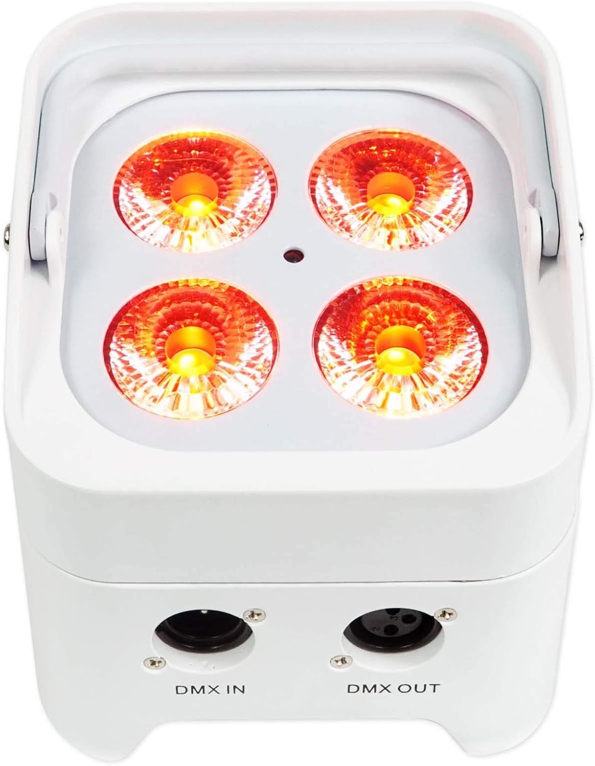 10) Rockville Best PAR 50 – Luces de lavado de batería blancas con DMX+RGBWA+UV inalámbricas