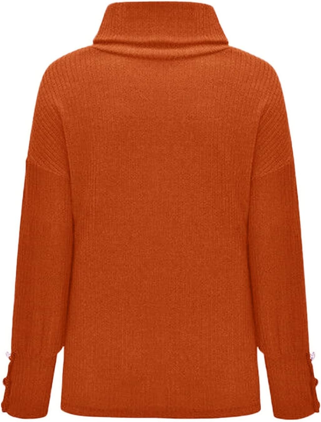 Suéter ligero acanalado con cuello redondo para mujer, para otoño e invierno, con botones, de manga larga, de punto, talla extragrande