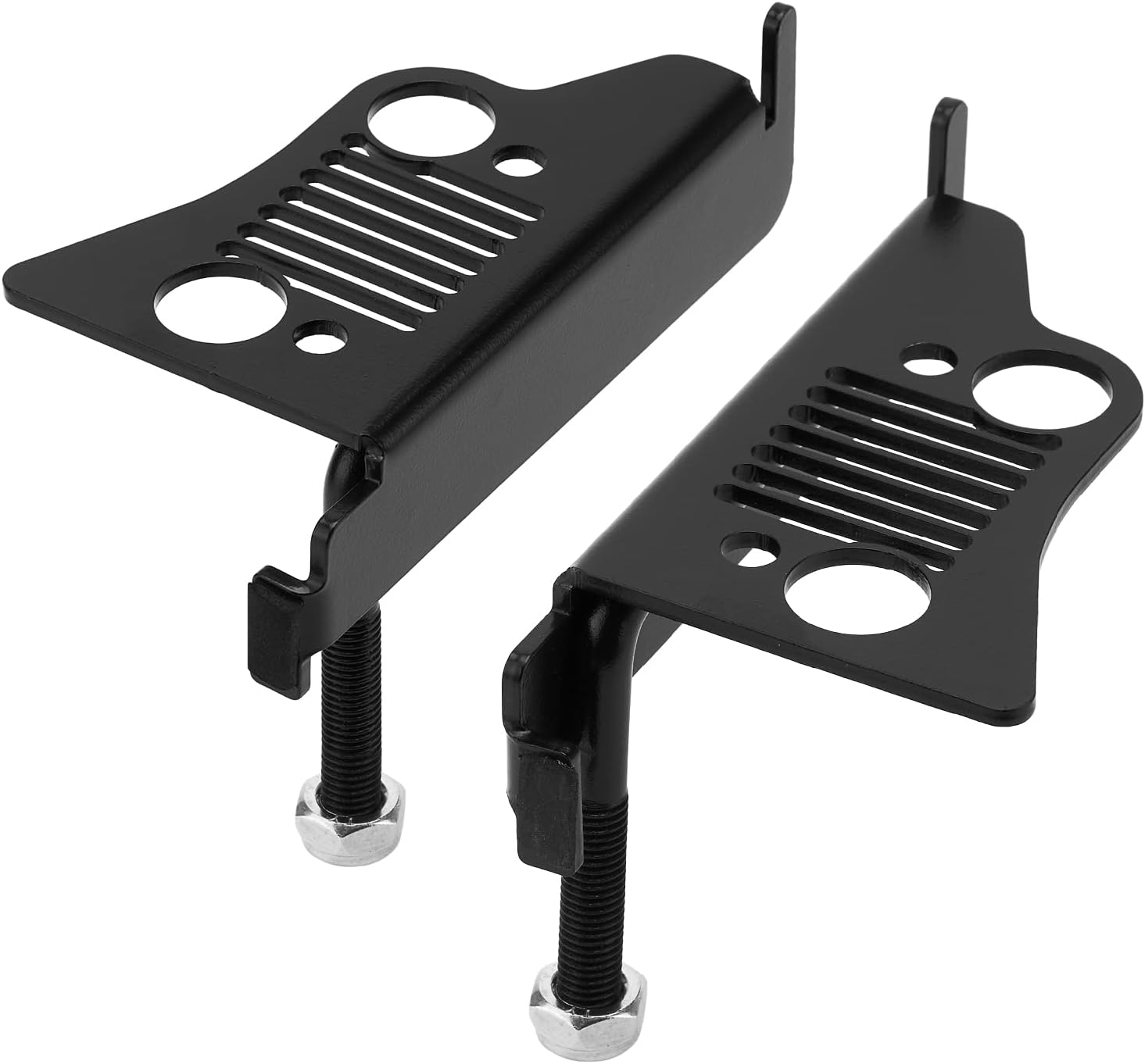 JL – Estriberas delanteras para reposapiés de puerta, pedal con rejilla estilo rejilla para Wrangler JK JKU JL JLU 2007-2022